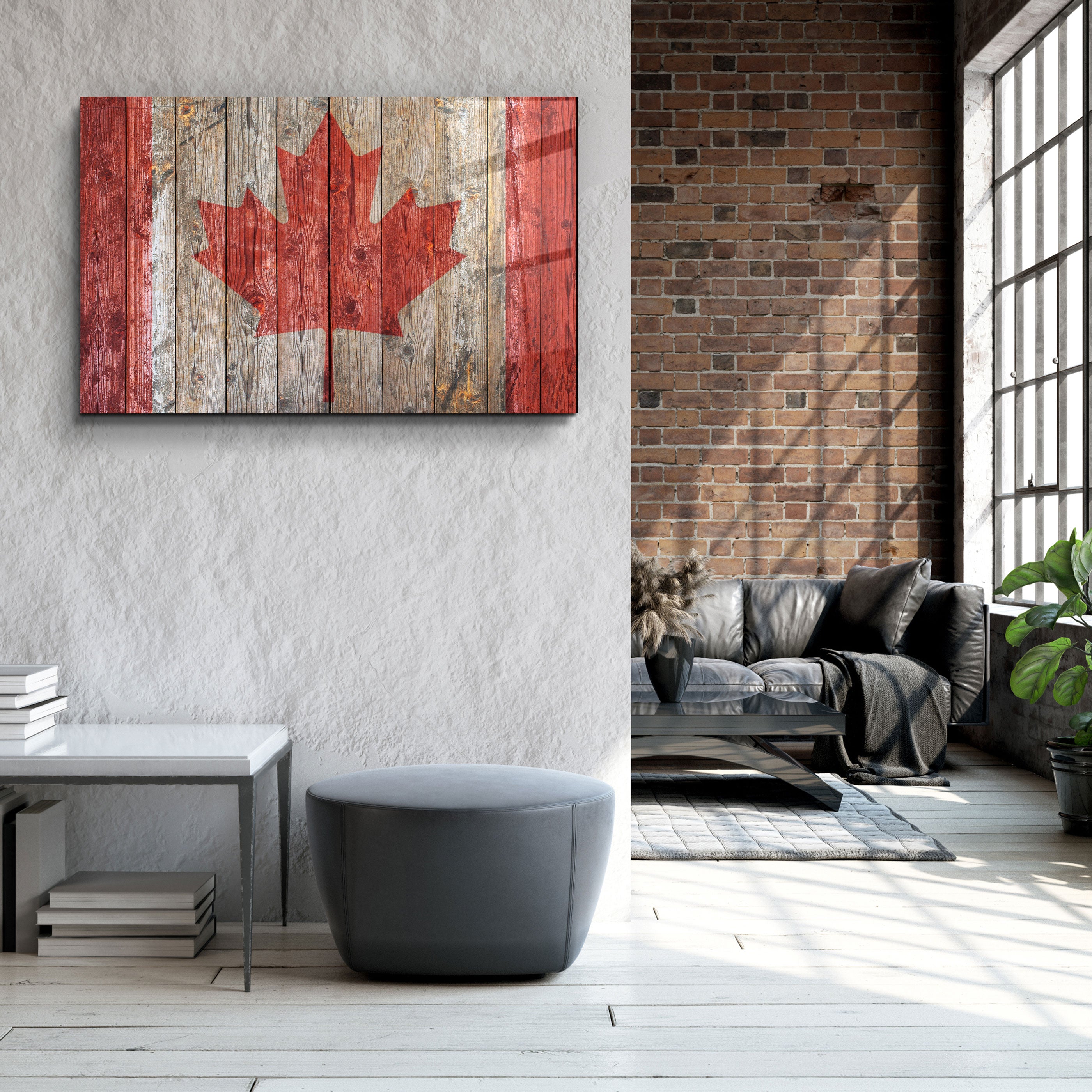 ・"Flag Of Canada"・Glass Wall Art