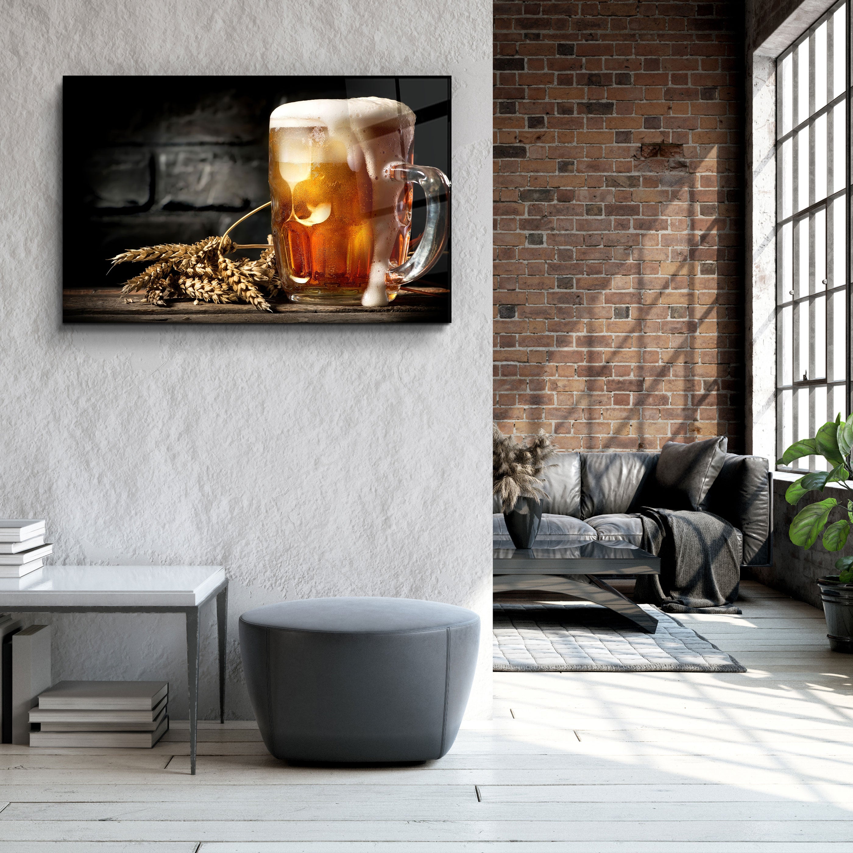 ・"Bubbling Beer"・Glass Wall Art