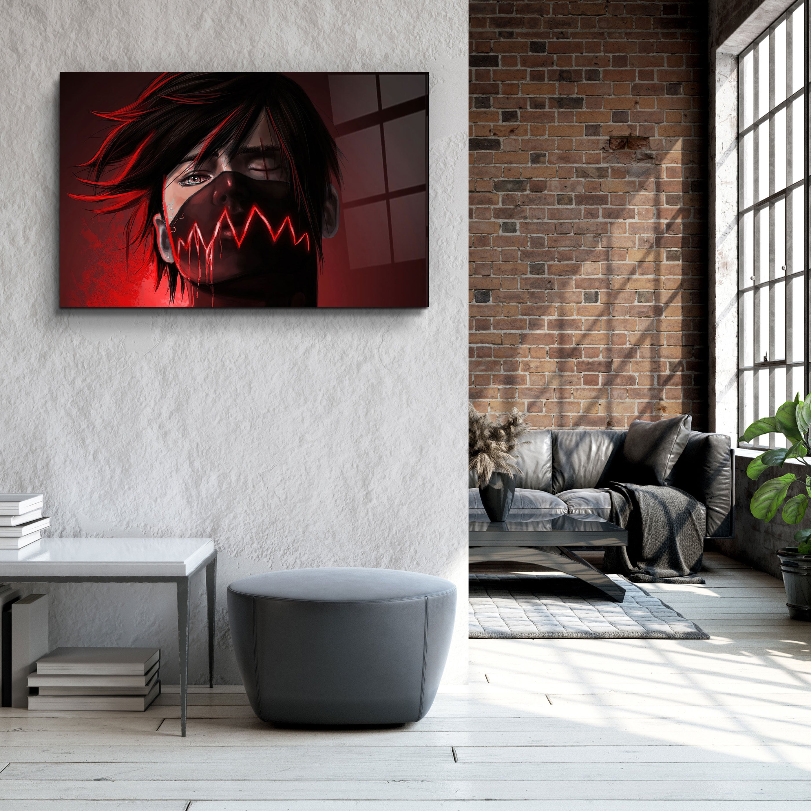 ・"The Evil Behind The Red"・Glass Wall Art