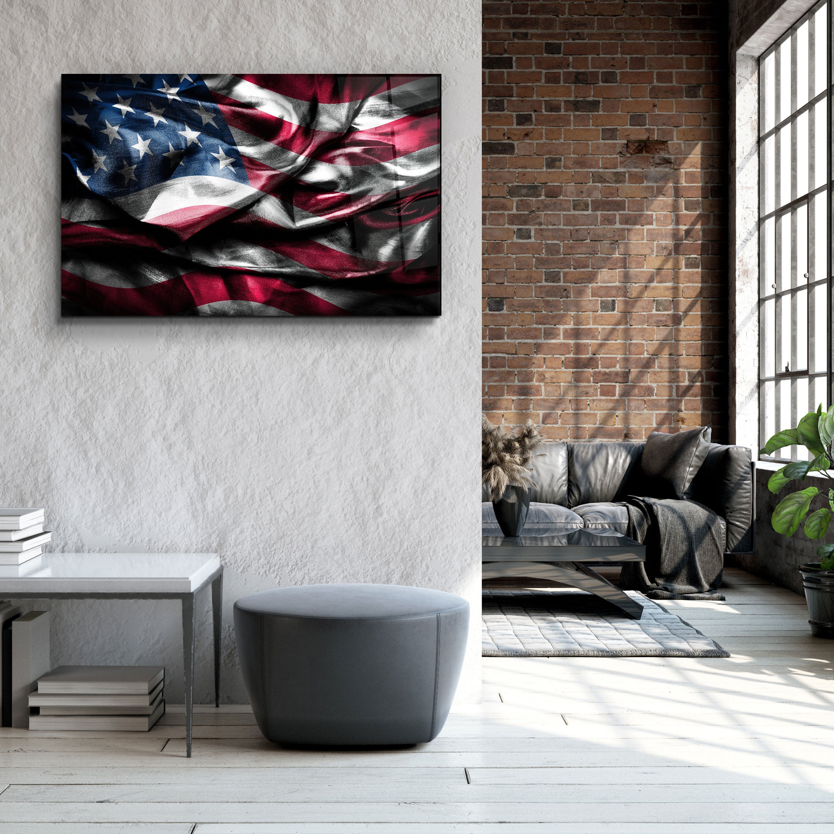 ・"Flag of the U.S."・Glass Wall Art