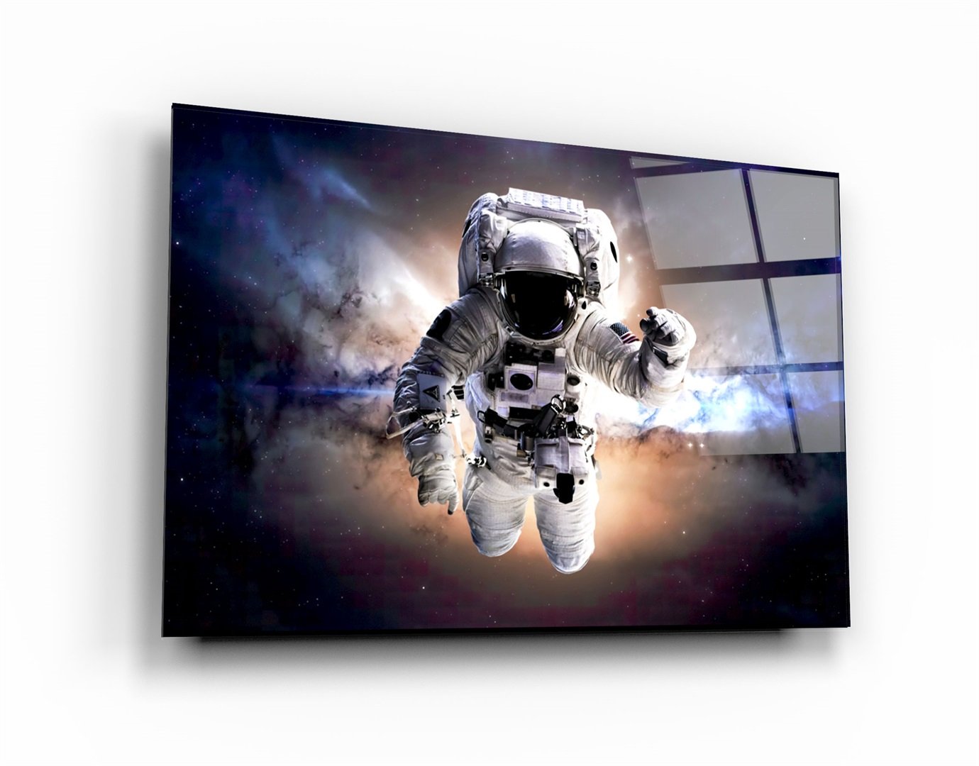 ・„Astronaut im Weltraum“・<tc>Glasbild</tc>