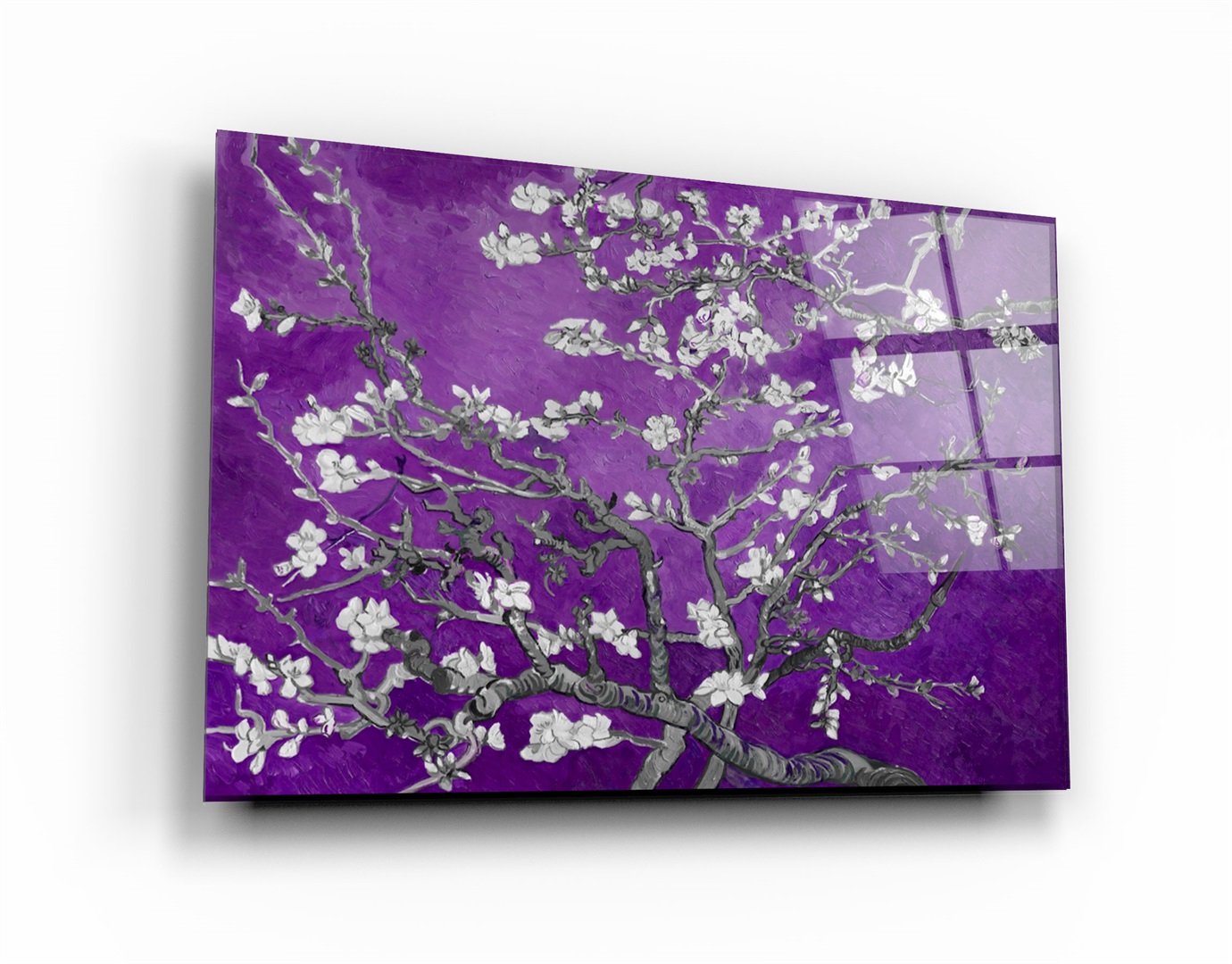 ・"Abstract Flowers V4"・Glass Wall Art
