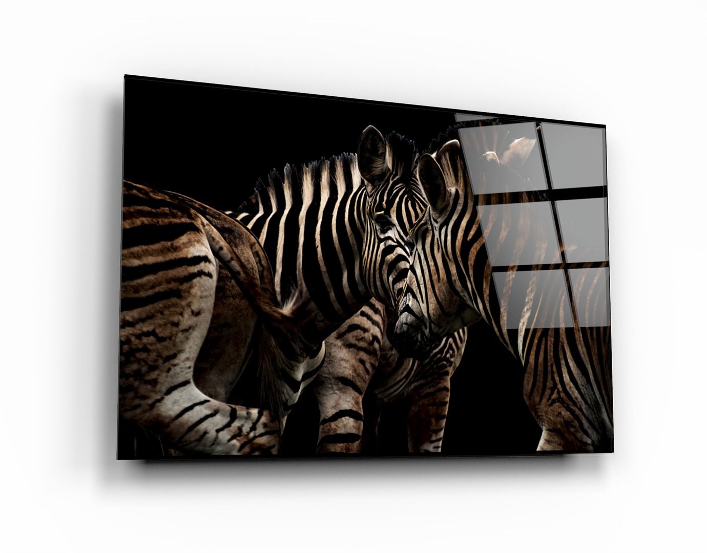 ・"Zebra Family"・Glass Wall Art