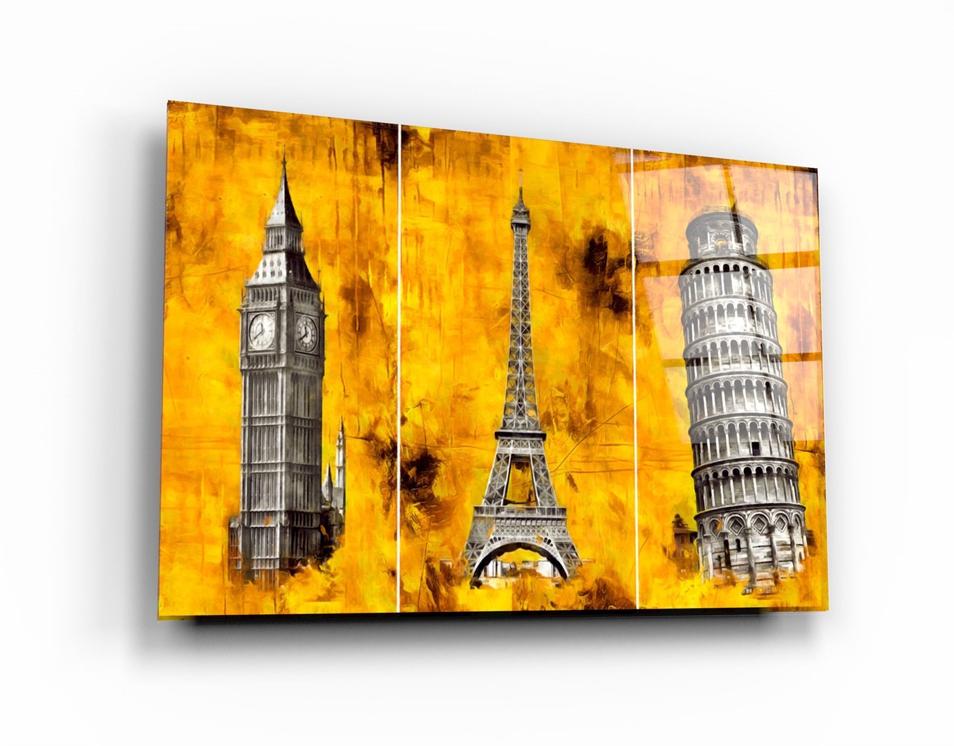 ・"Abstract Historical Buildings"・Glass Wall Art