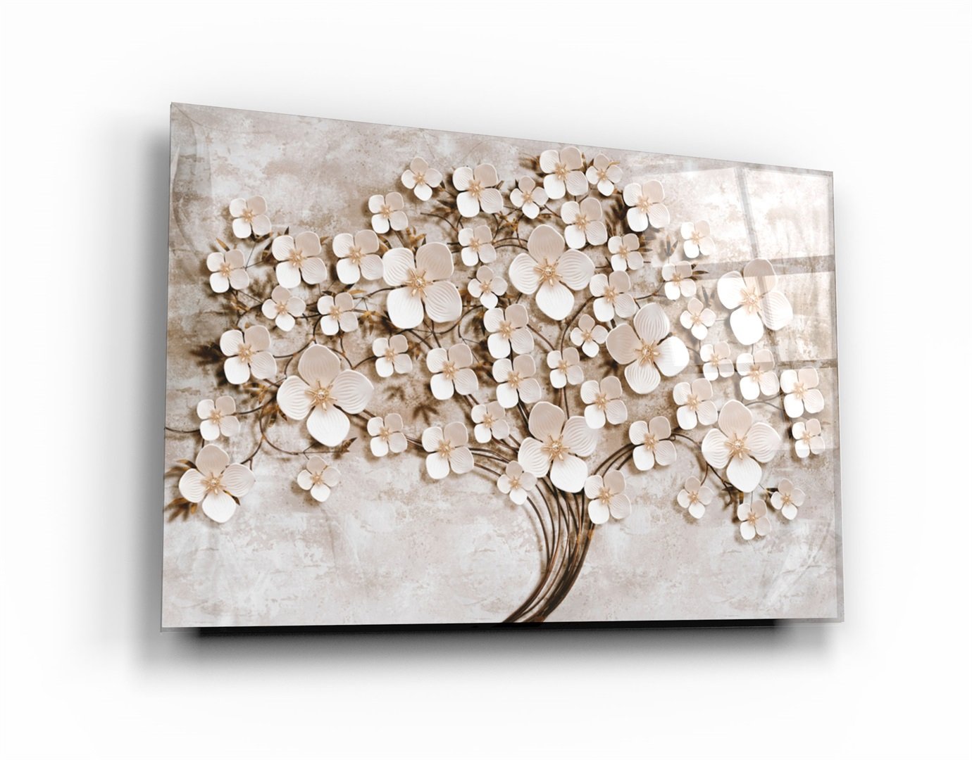 ・"Abstract Flower Pattern"・Glass Wall Art
