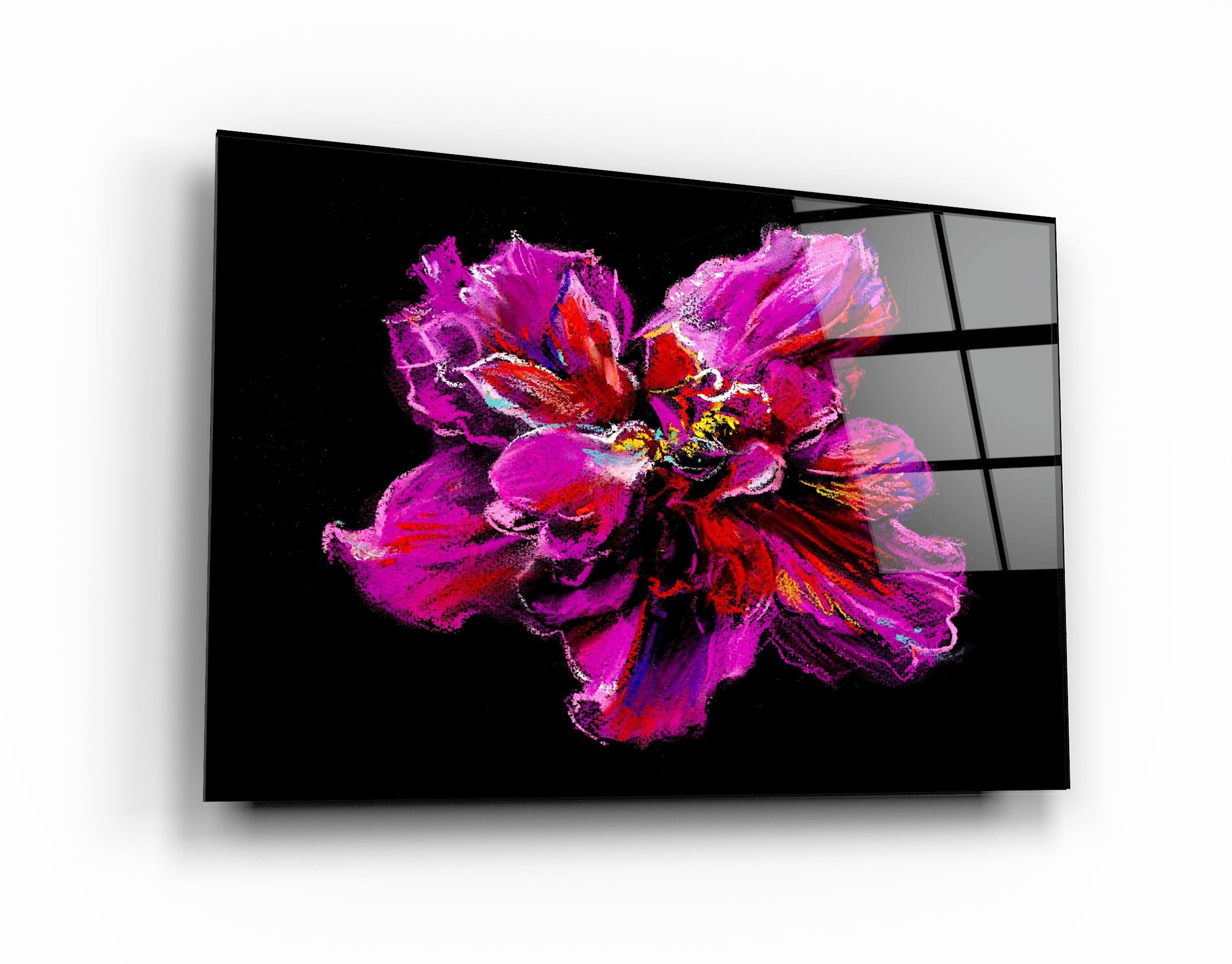 ・"Purple Flower"・Glass Wall Art