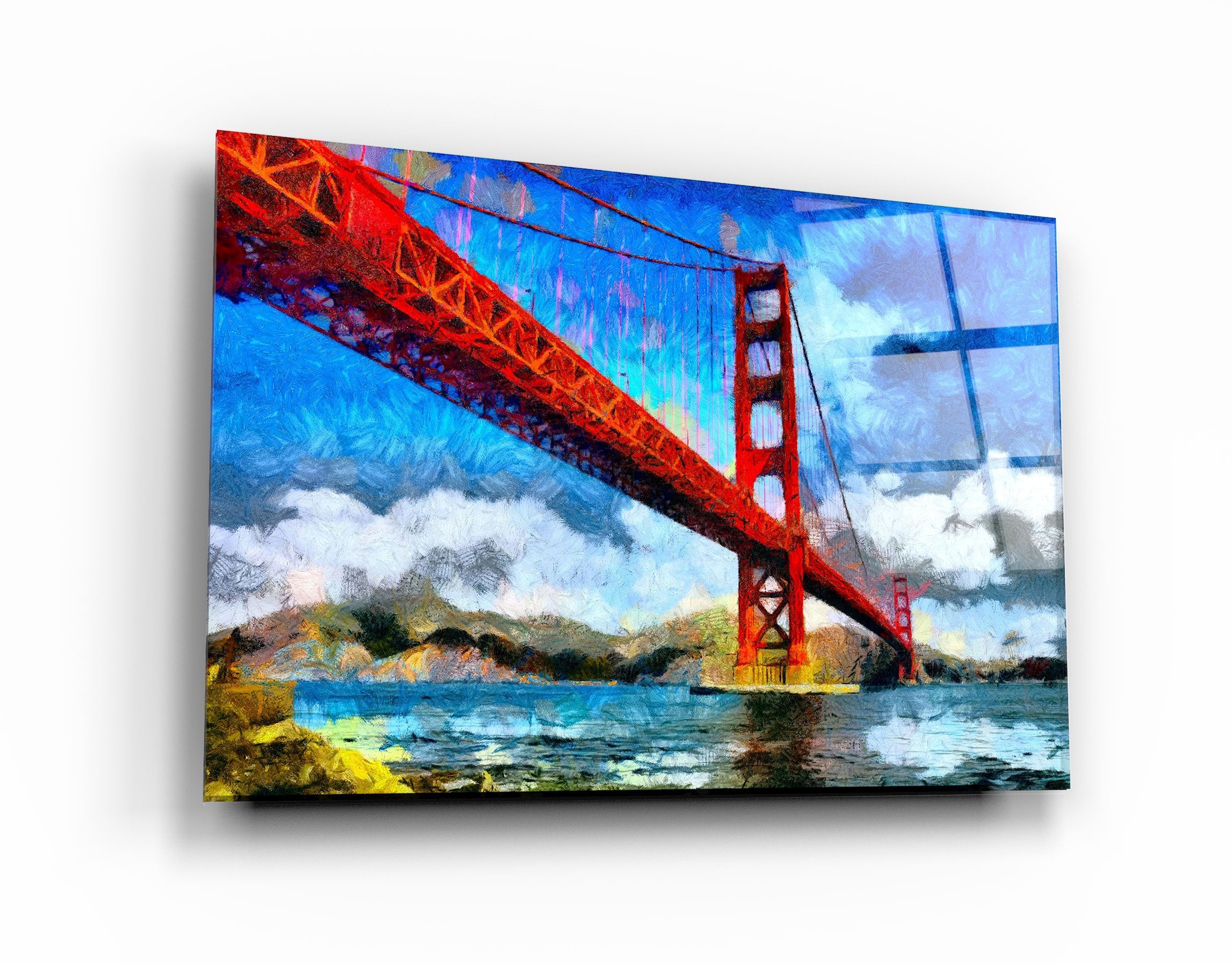 ・"Abstract Colorful Bridge"・Glass Wall Art