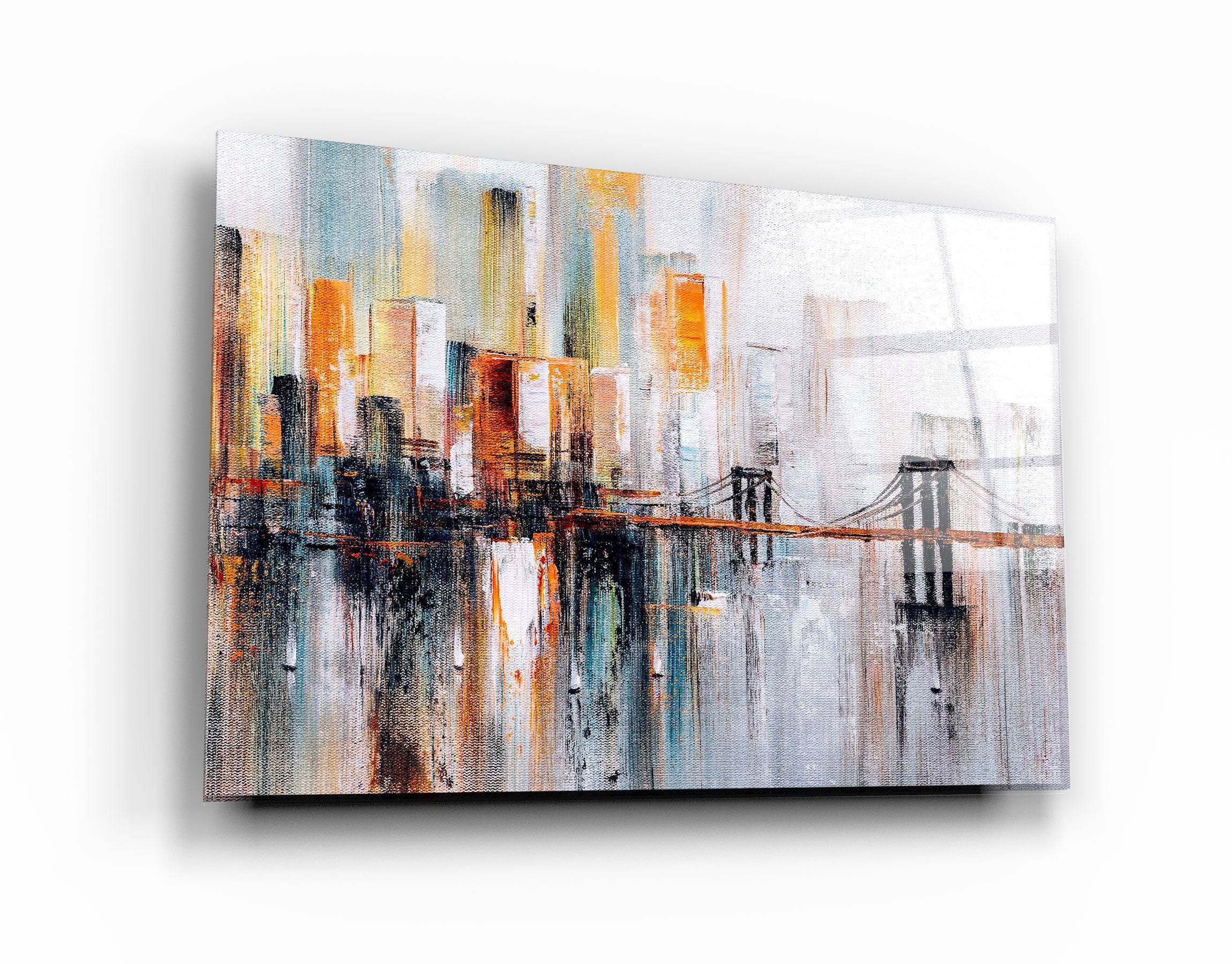 ・"Abstract City View"・Glass Wall Art