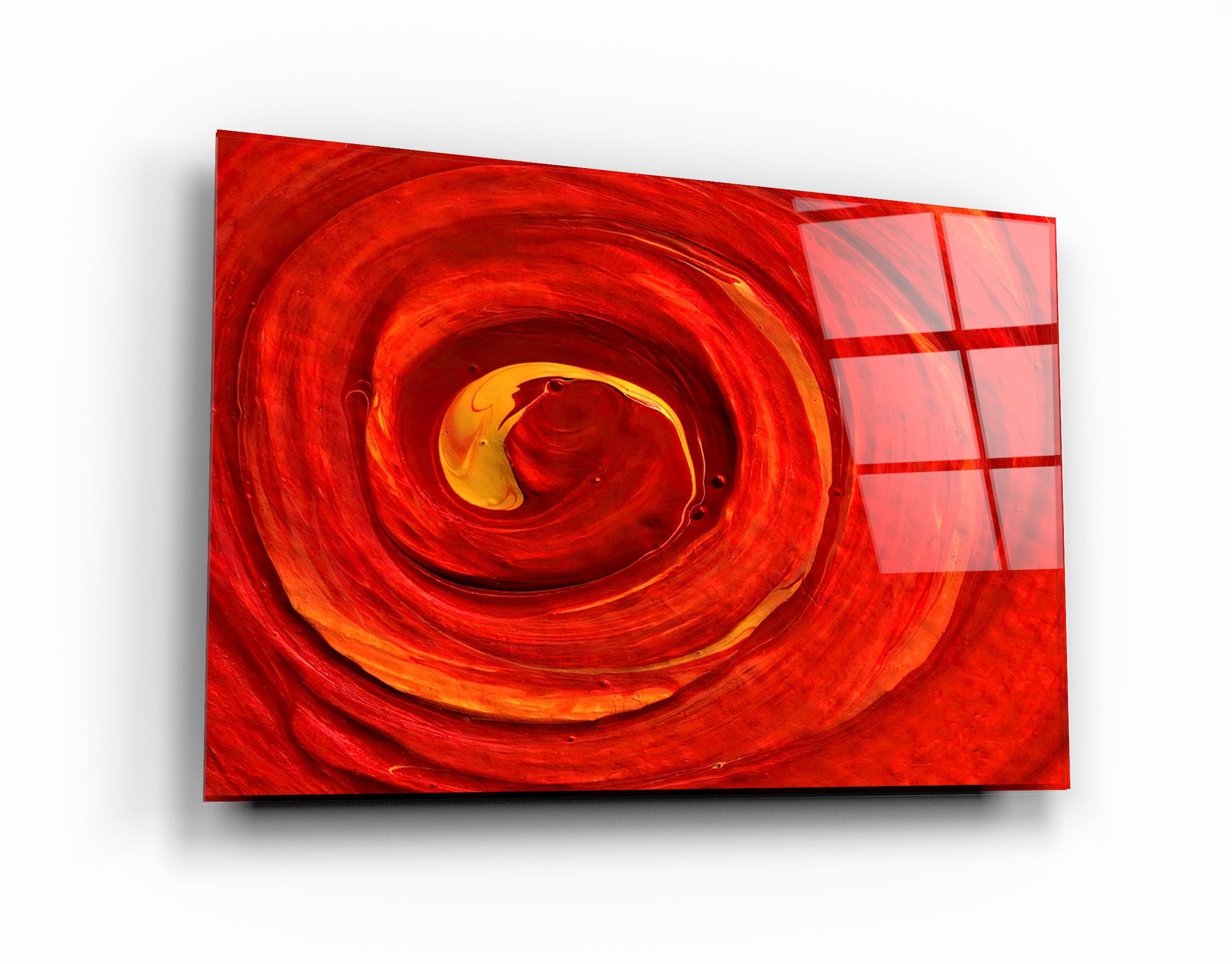 ・"Red Gradient"・Glass Wall Art