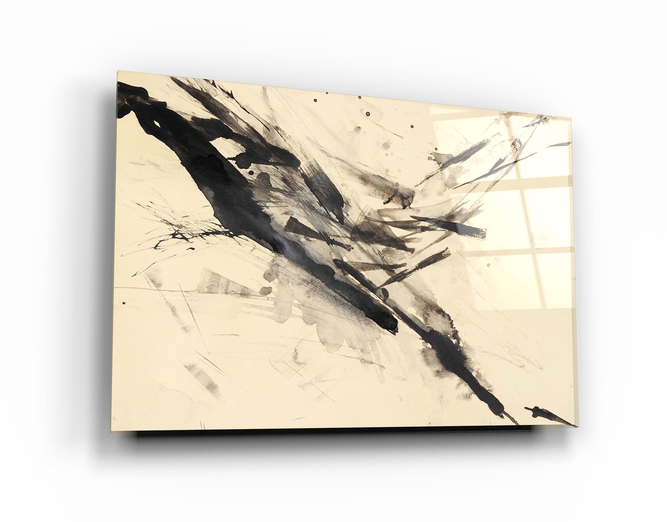 ・"Abstract Brush Strokes"・Glass Wall Art