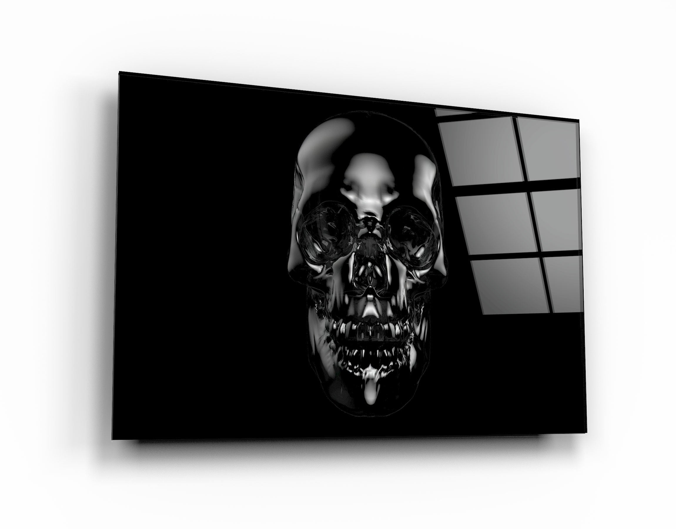 ・"The Black Skull"・Glass Wall Art