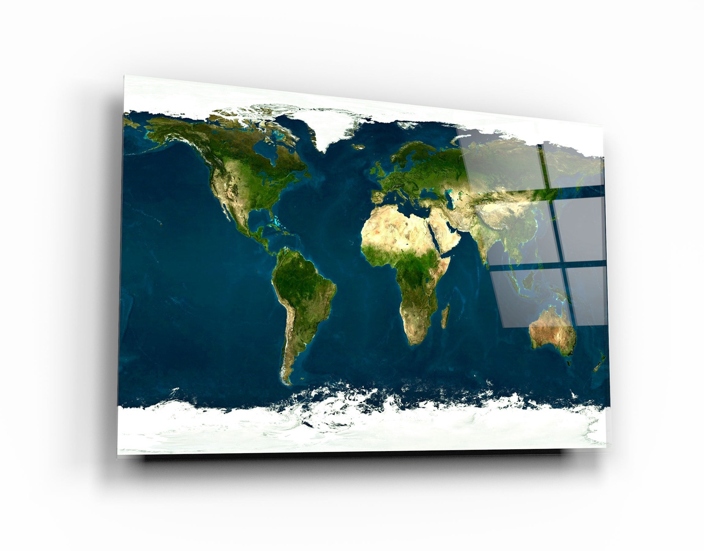・"Satellite World Map"・Glass Wall Art