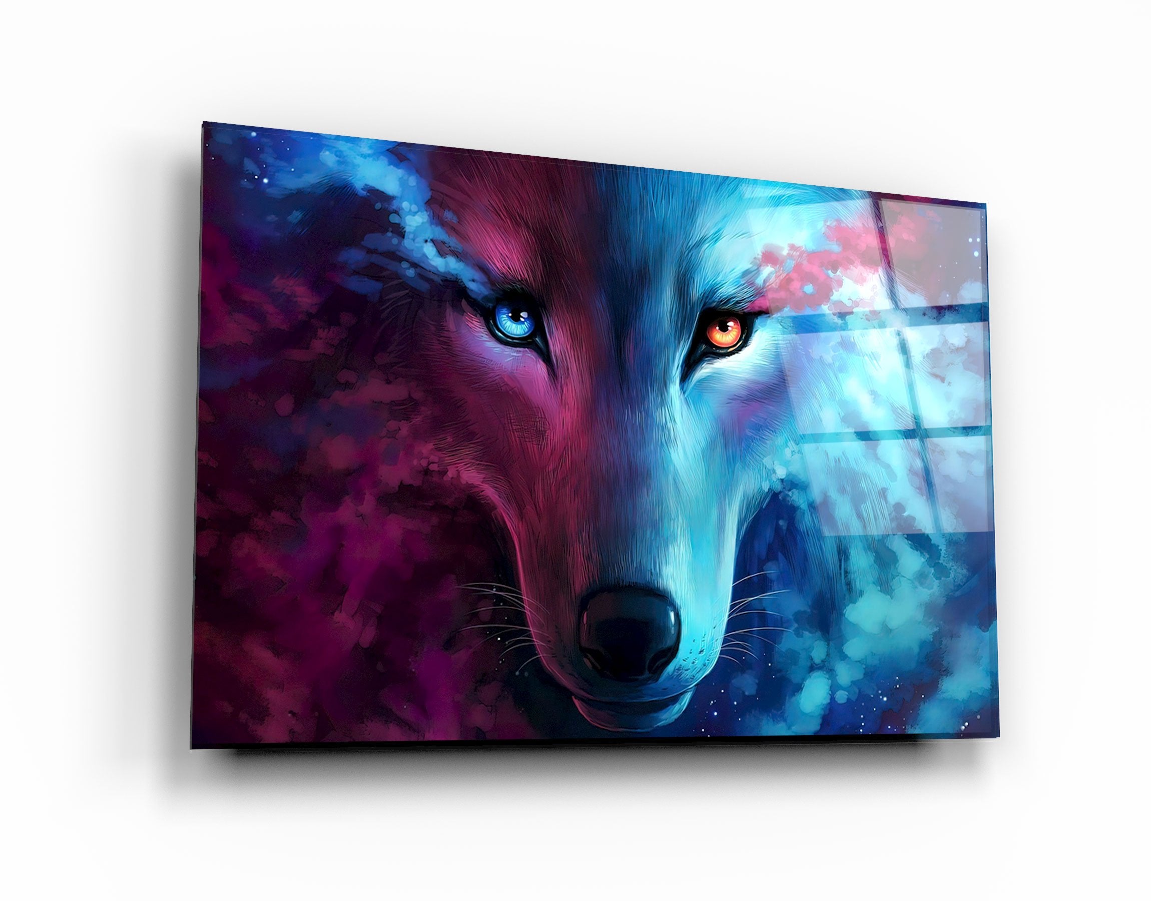 ・"Mystical Wolf"・Glass Wall Art