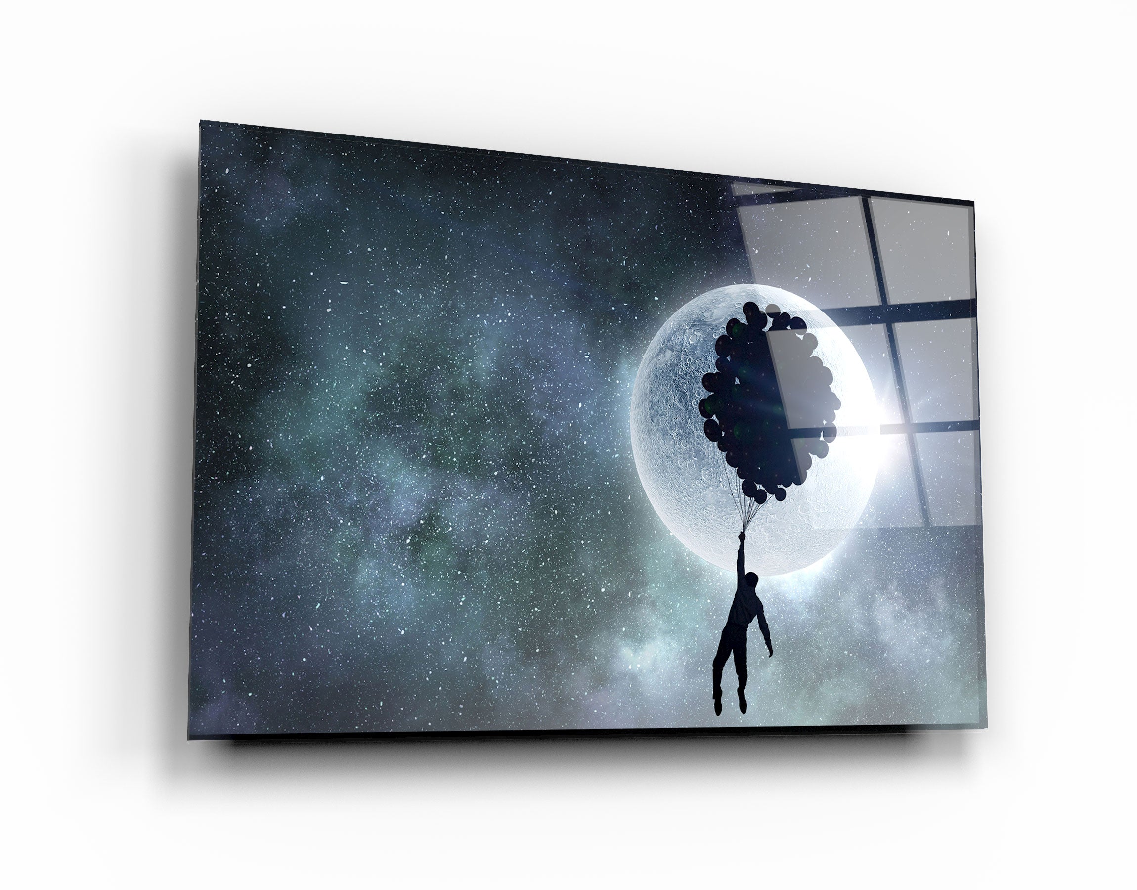 ・"To The Moon"・Glass Wall Art