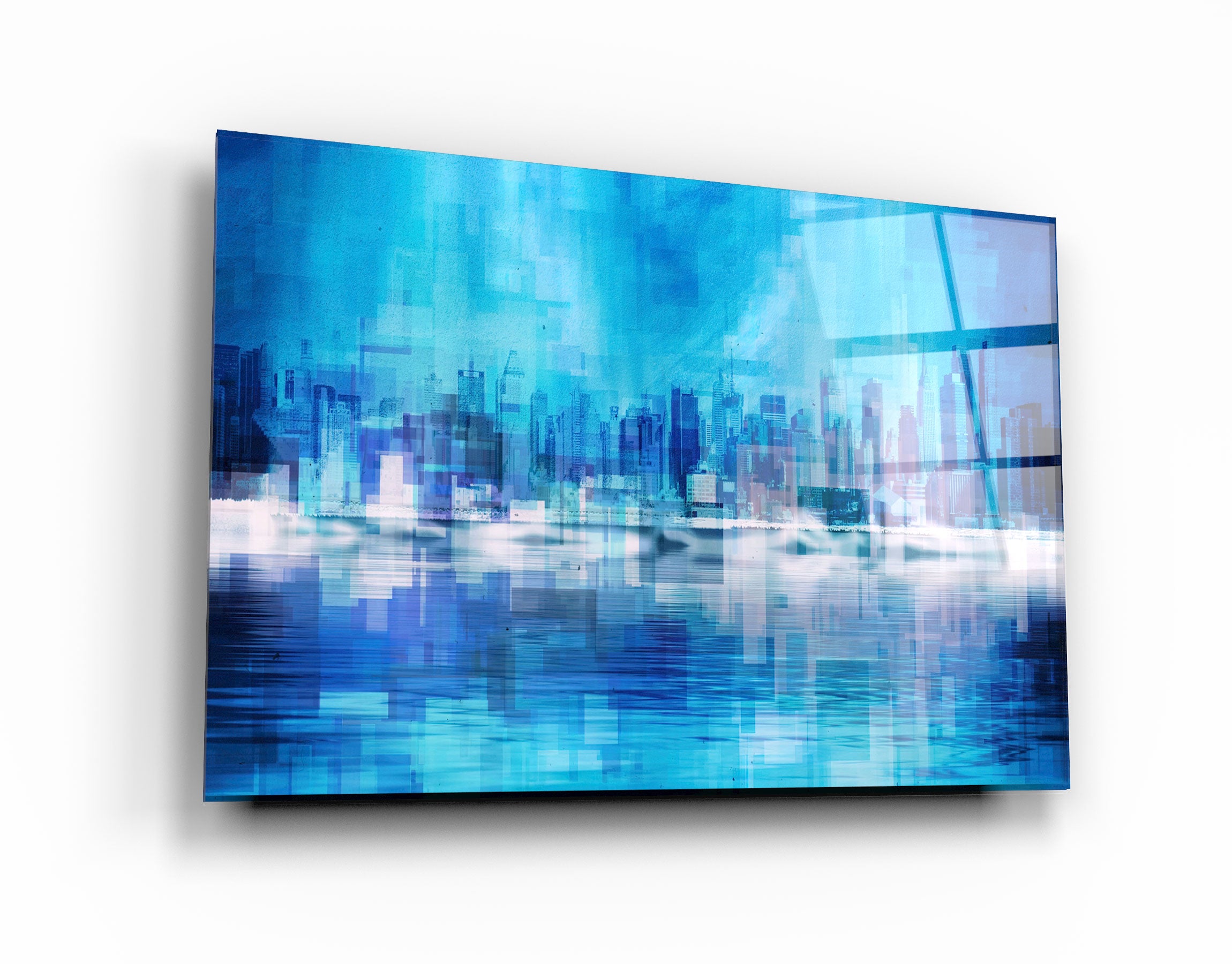 ・"The Fuzzy Cityscape Of New York"・Glass Wall Art