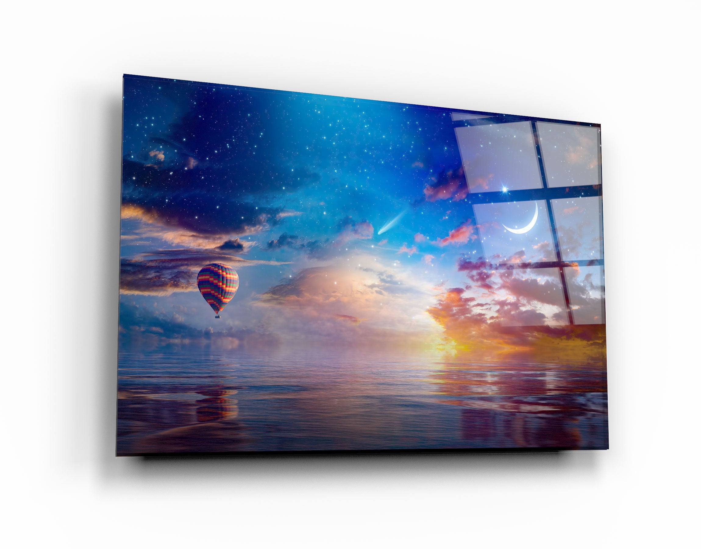 ・"The Crescent Moon Horizon"・Glass Wall Art