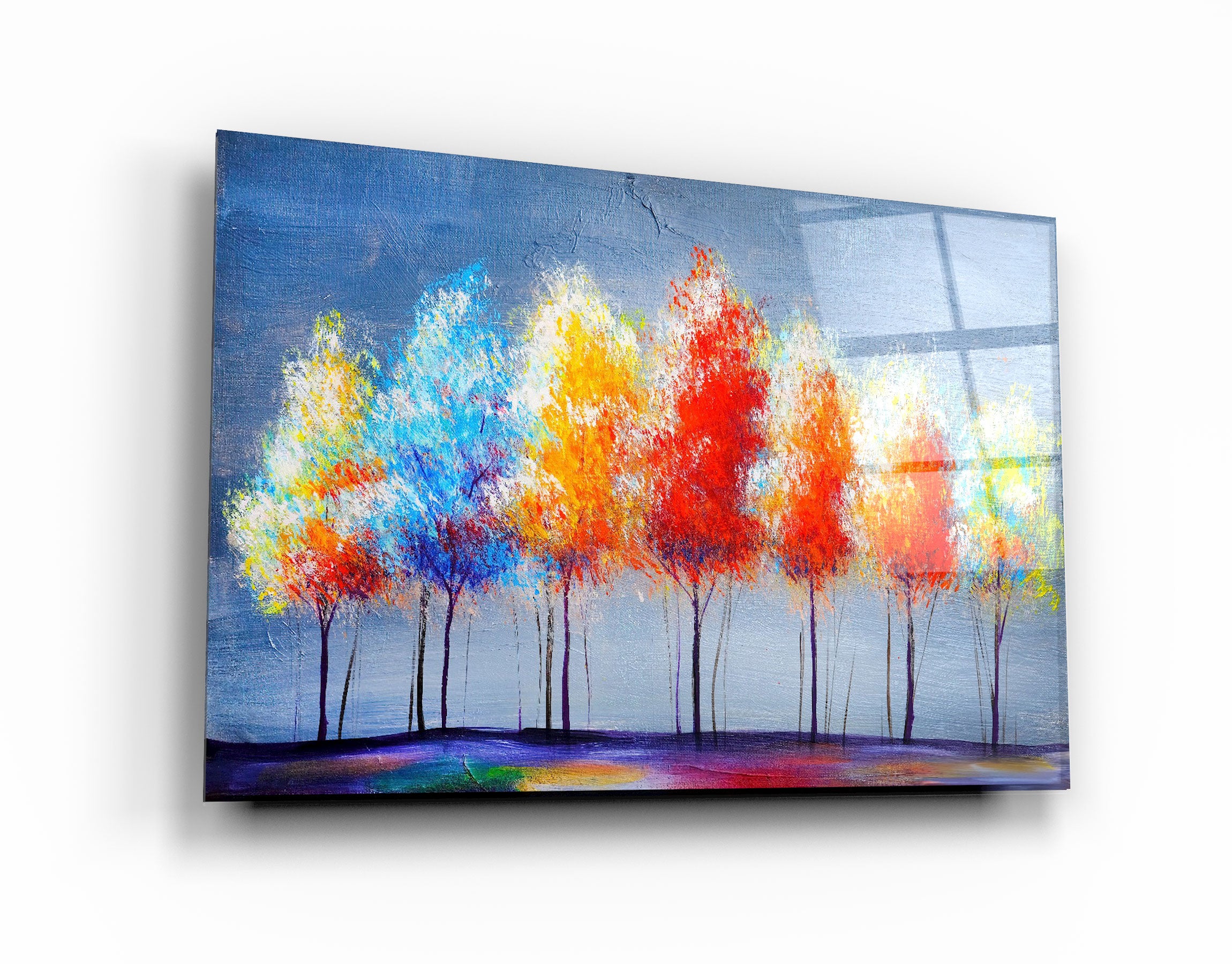 ・"Colorful Trees"・Glass Wall Art