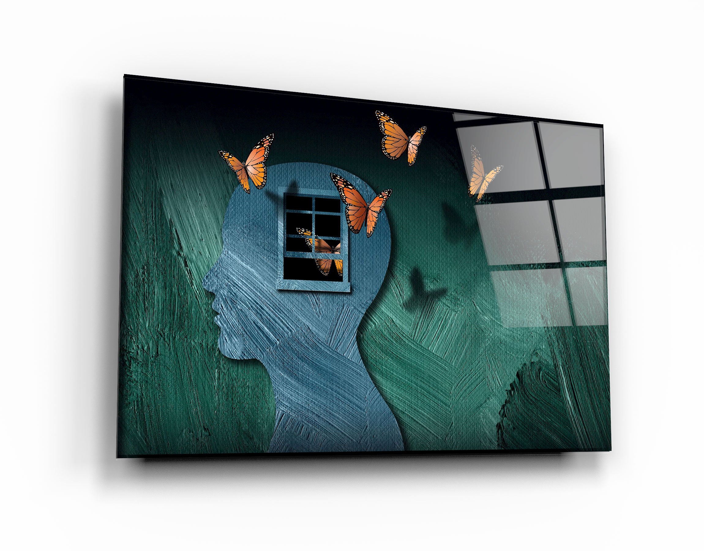 ・"Beauty Of Butterflies In The Mind"・Glass Wall Art