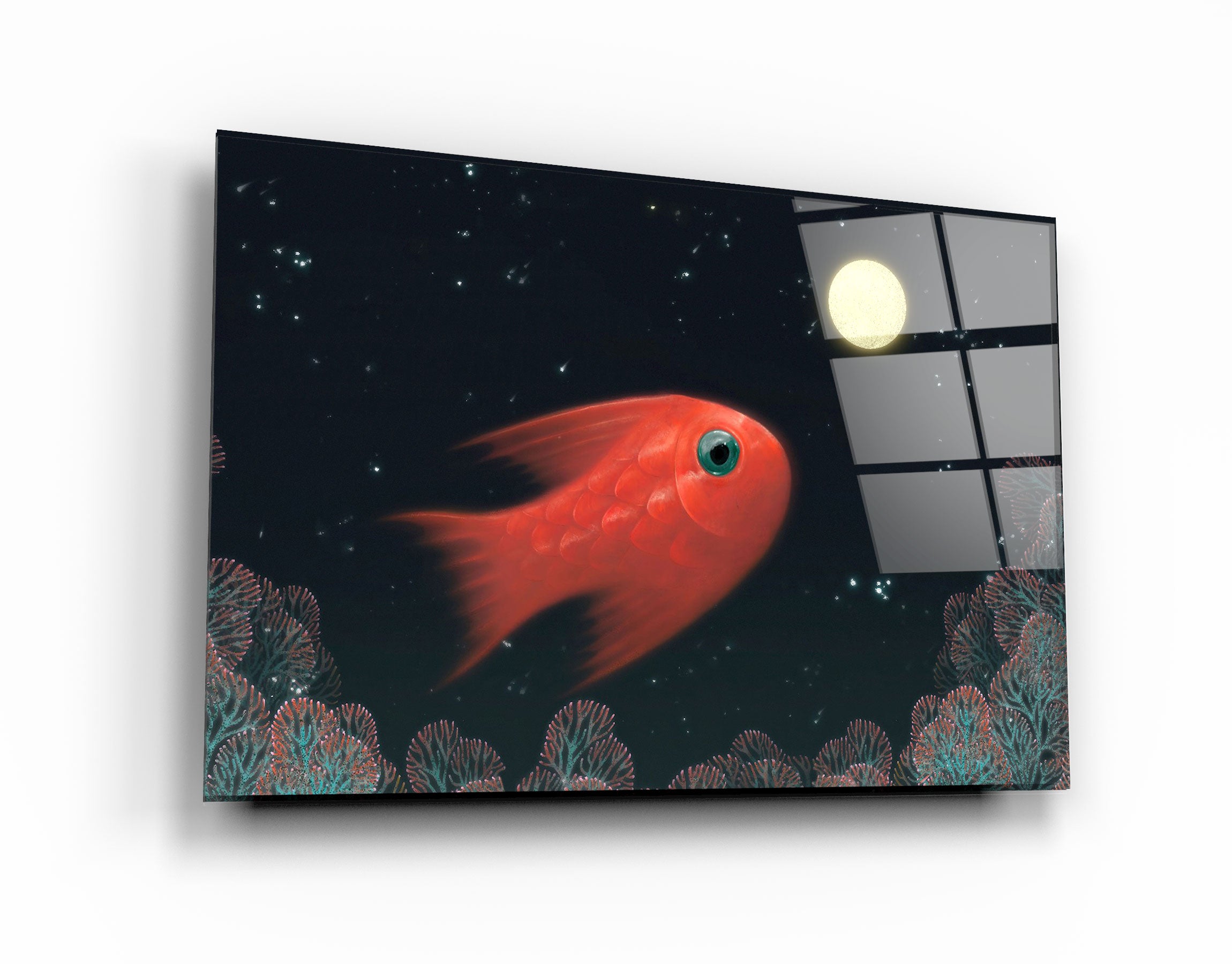 ・"Poissons d'aquarium"・Art mural en verre