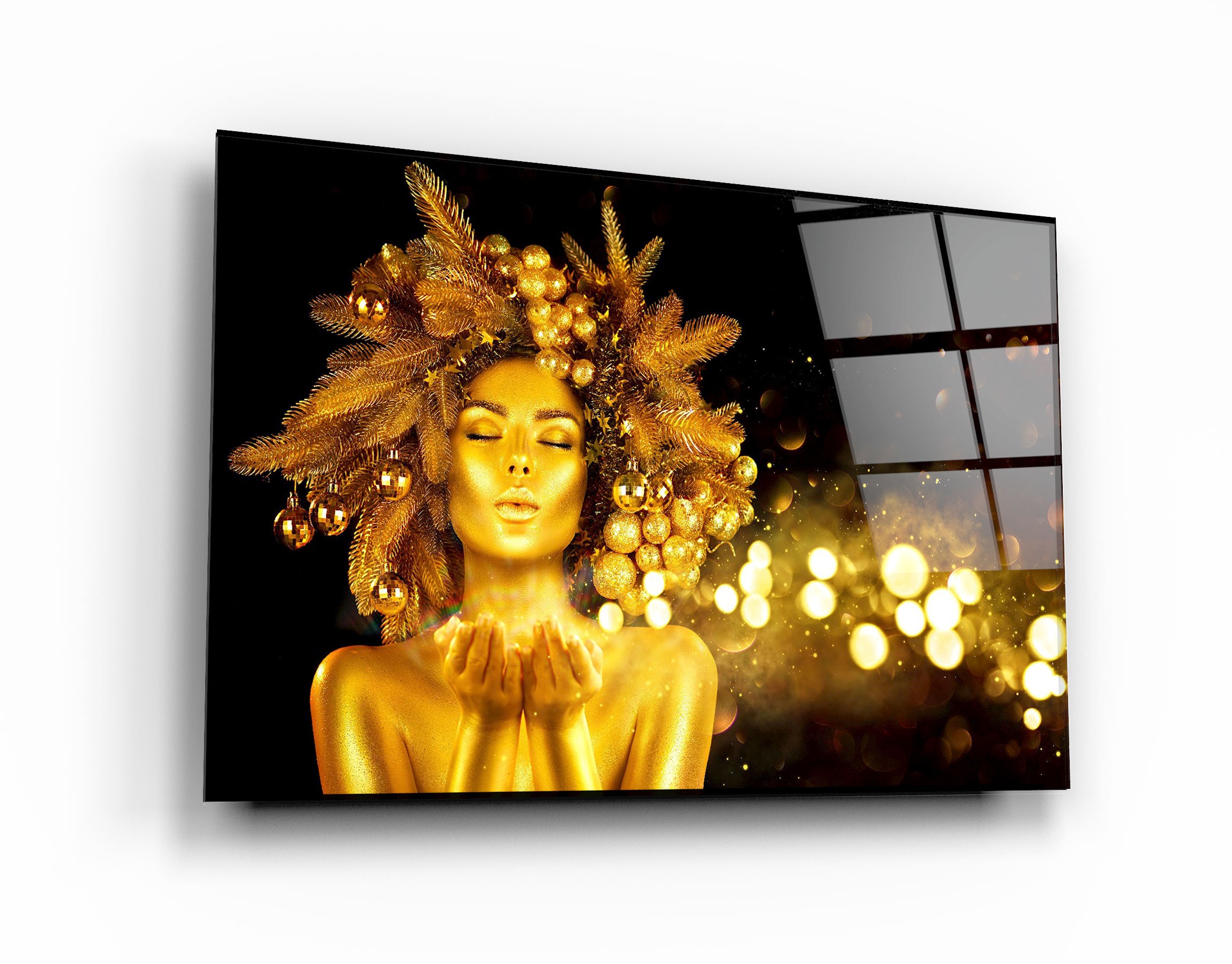 ・"The Beauty Of Golden"・Glass Wall Art
