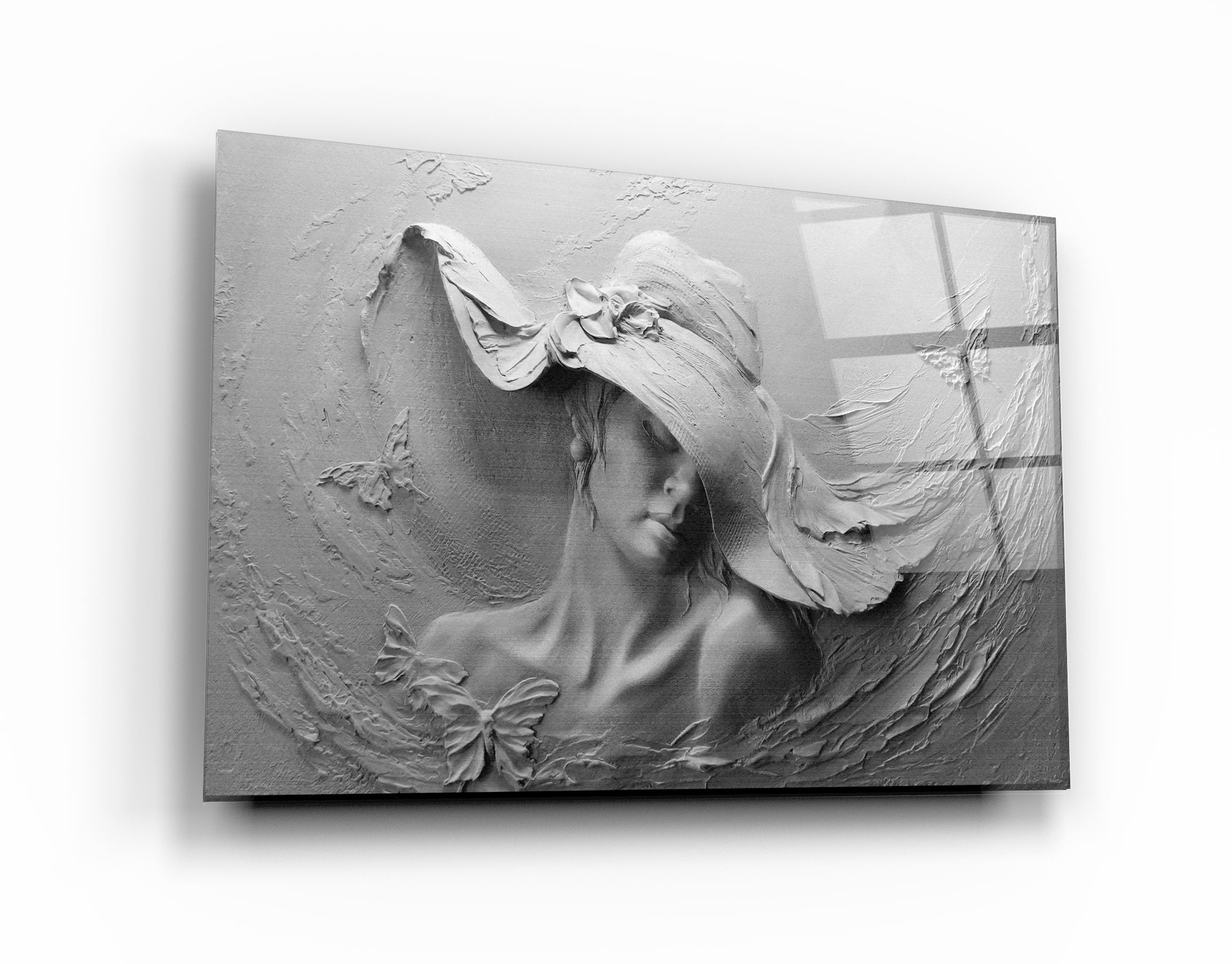 ・"Sculpture abstraite de femme"・Art mural en verre