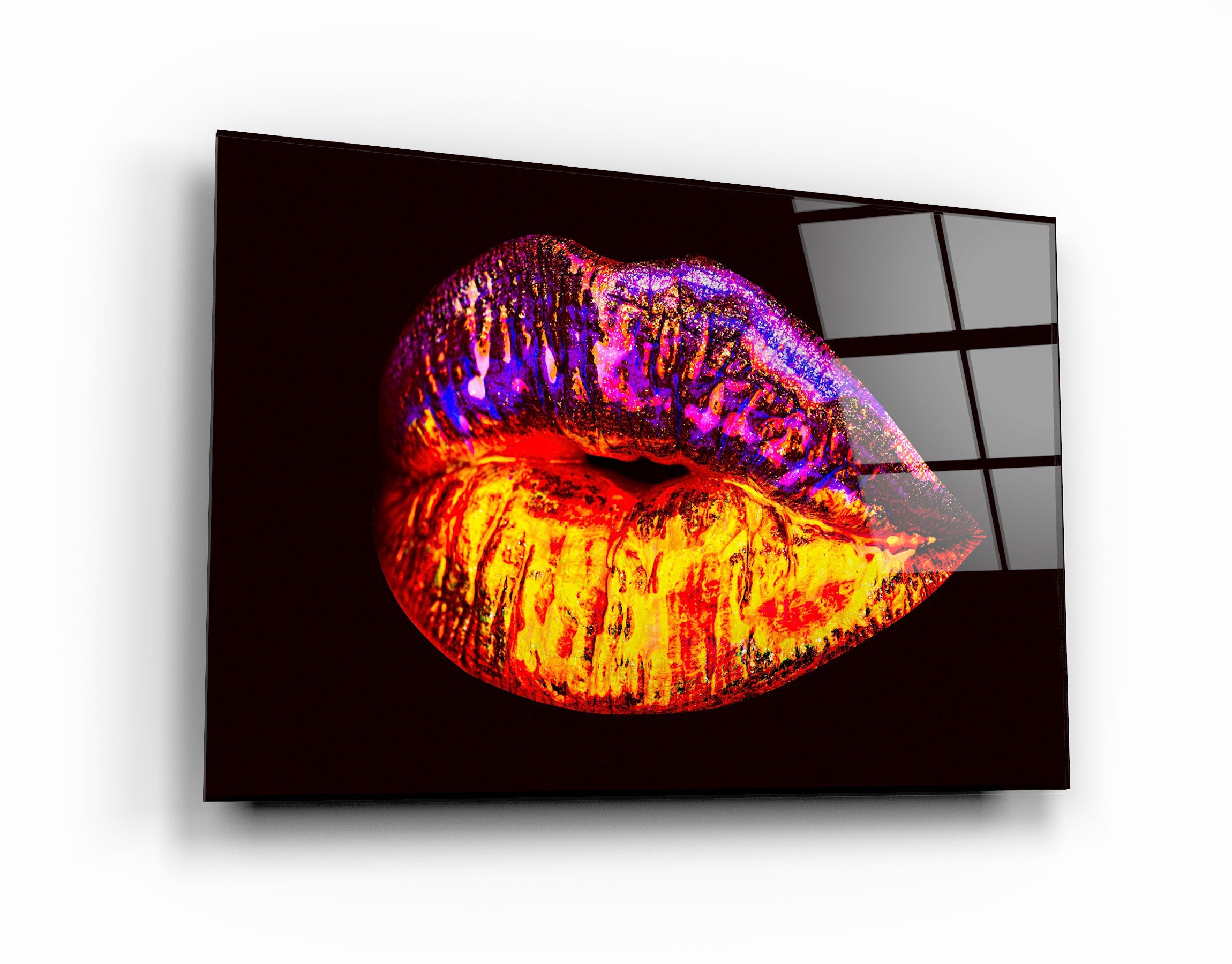 ・"Neon Lip"・Glass Wall Art