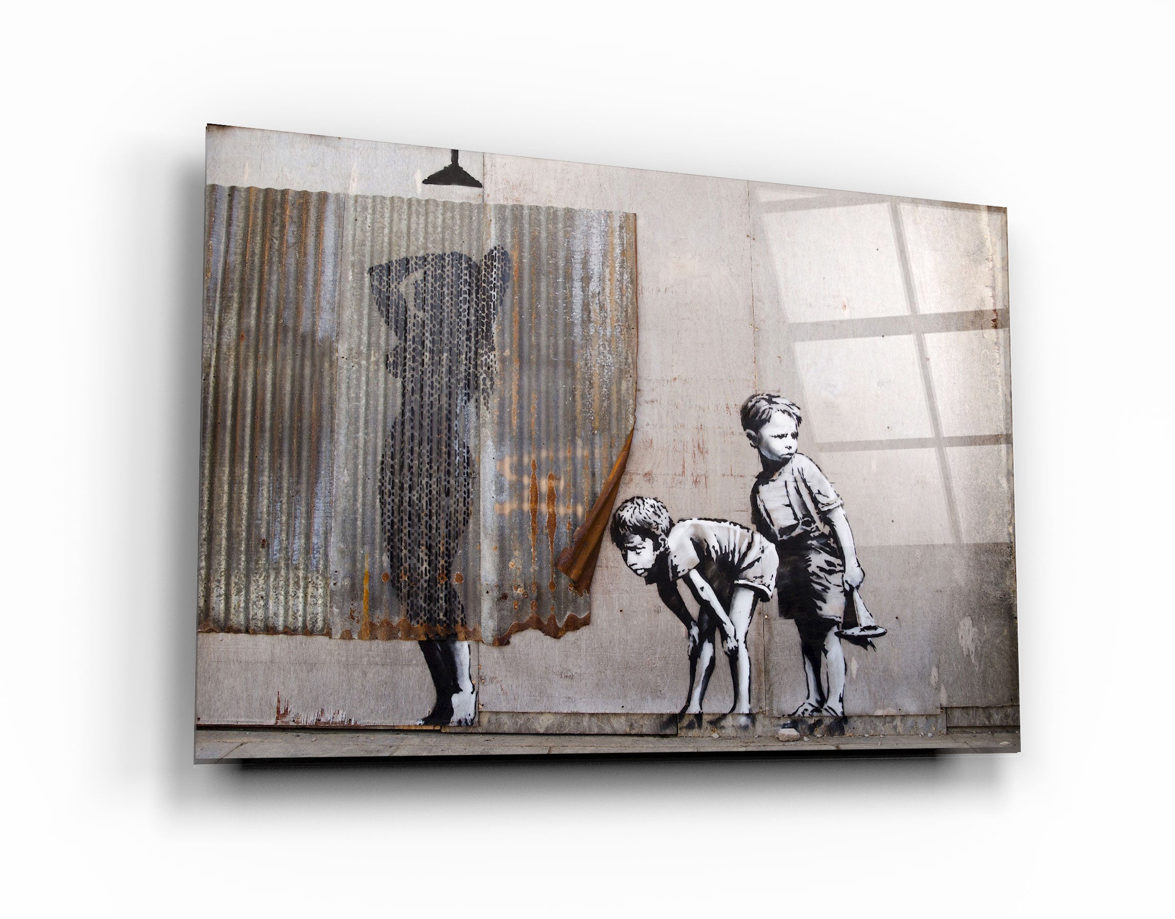 ・"Banksy - Spying Boyz"・Glass Wall Art