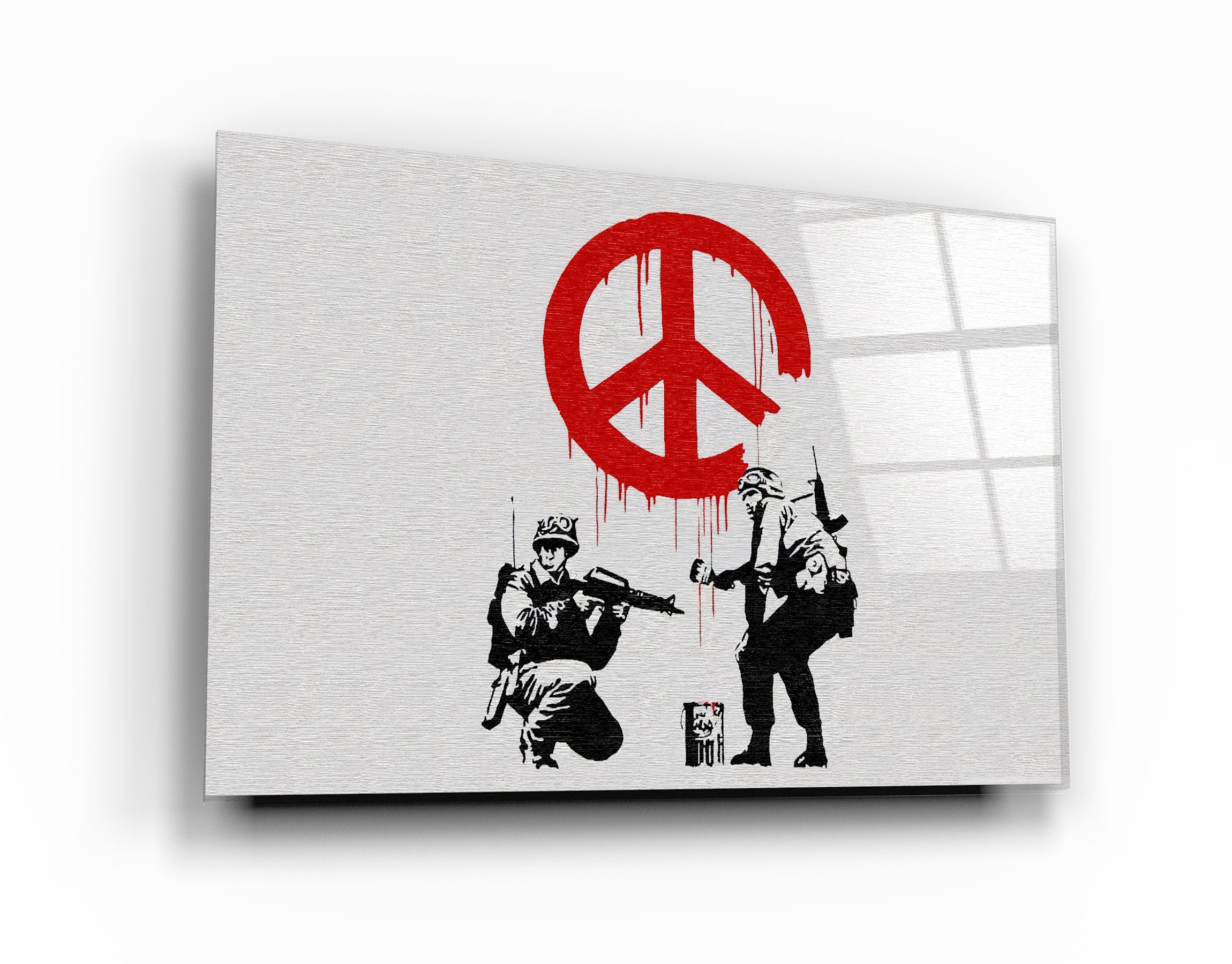 ・"Banksy - Anti-Guerre"・Art mural en verre