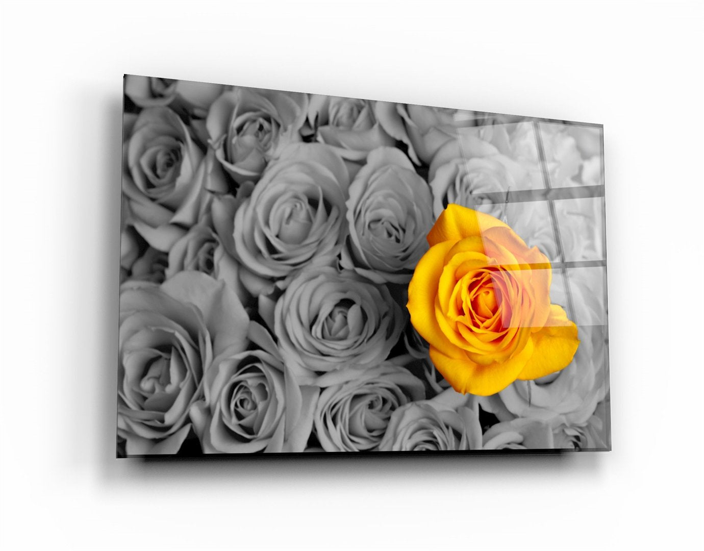 ・"Yellow Rose"・Glass Wall Art