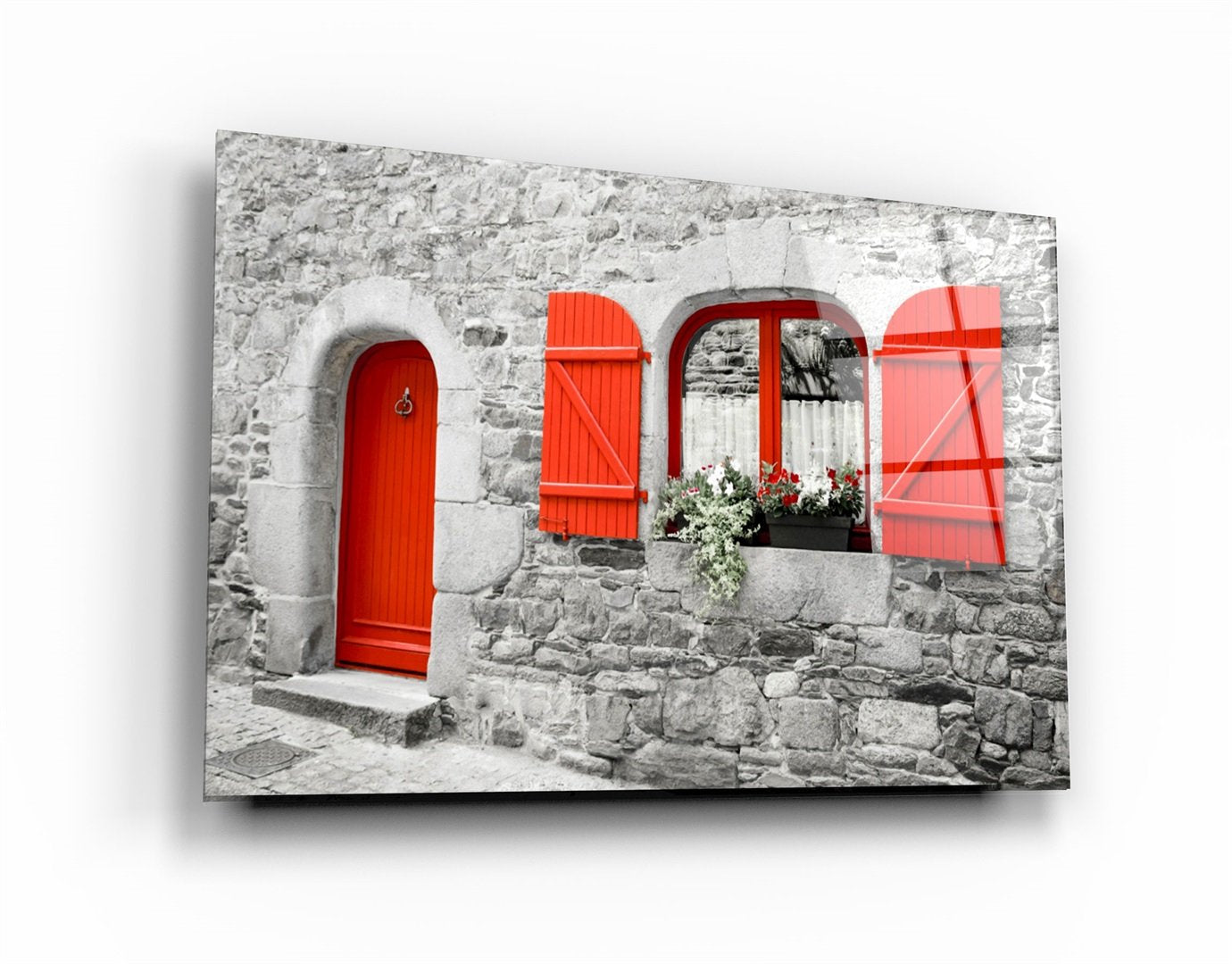 ・"Red Door"・Glass Wall Art