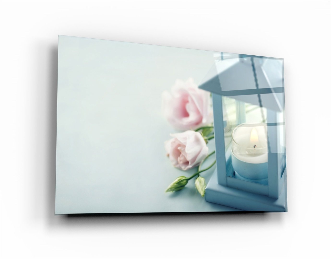 ・"Candle & Rose"・Glass Wall Art