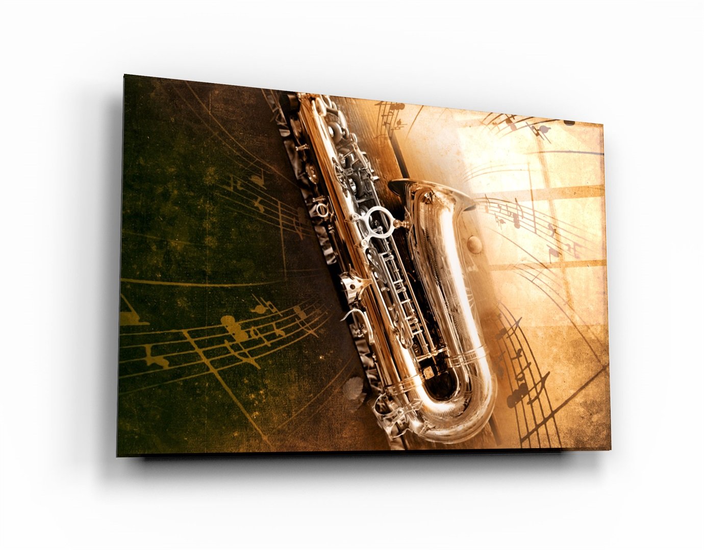・"Music (Saxophone)"・Glass Wall Art