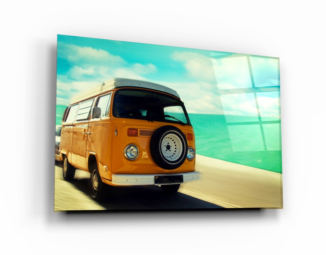 ・"VW Minibus"・Glass Wall Art