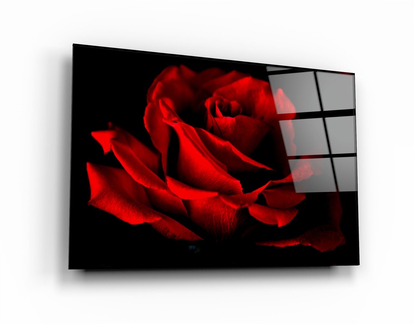 ・"Rose rouge"・Art mural en verre