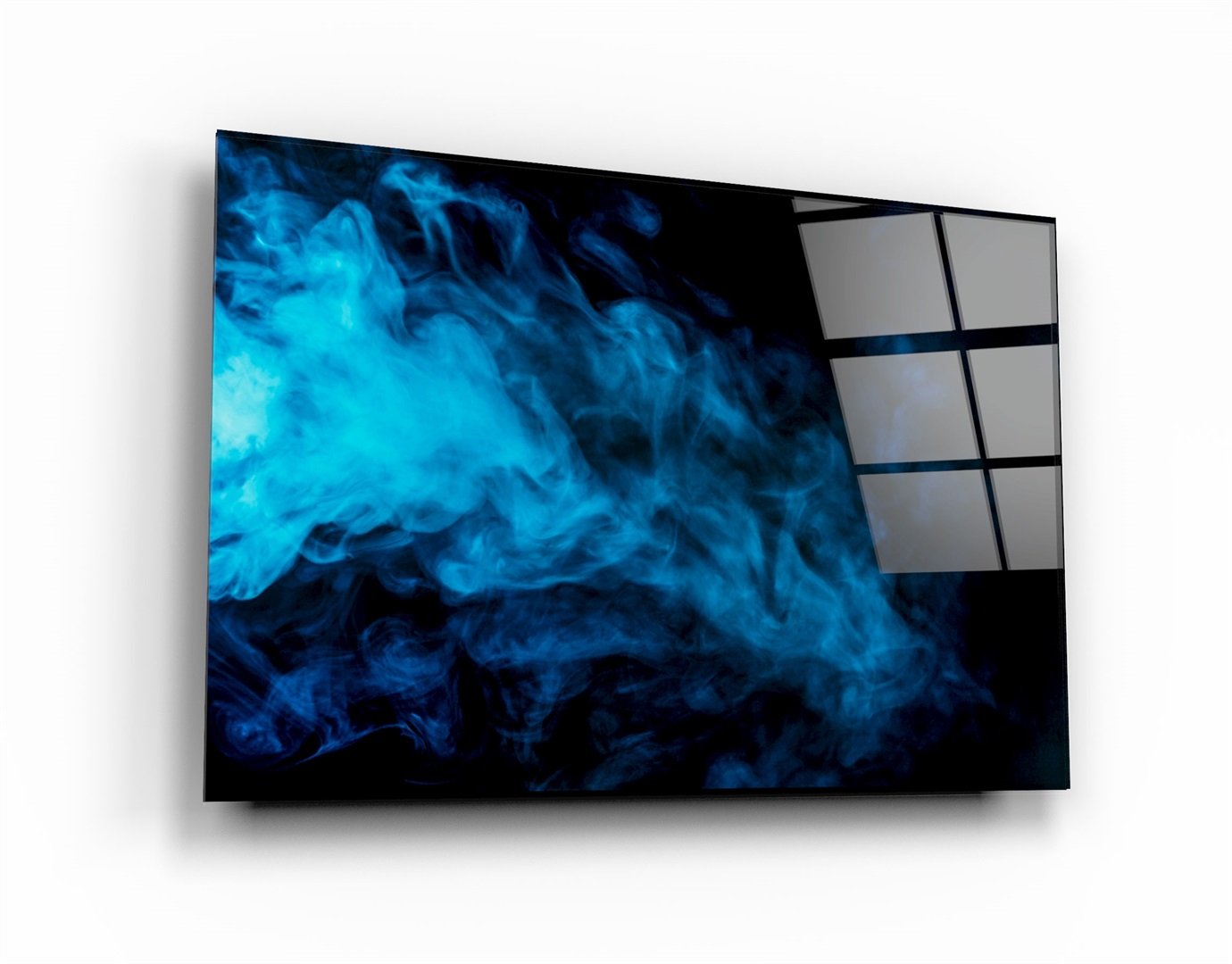 ・"Blue Smoke"・Glass Wall Art