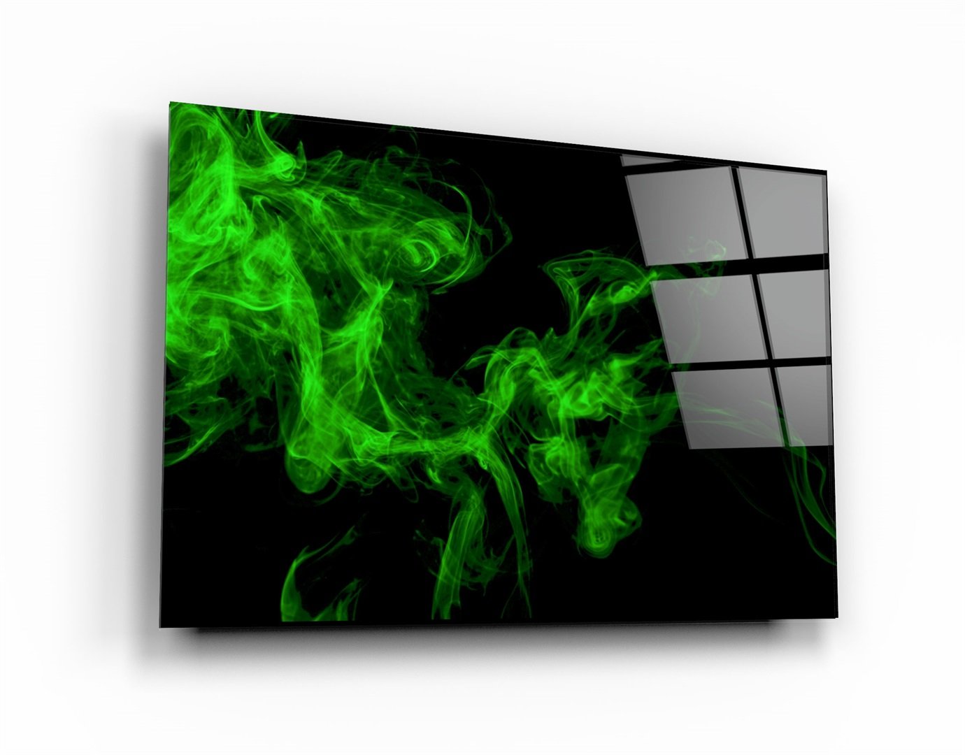 ・"Green Smoke"・Glass Wall Art