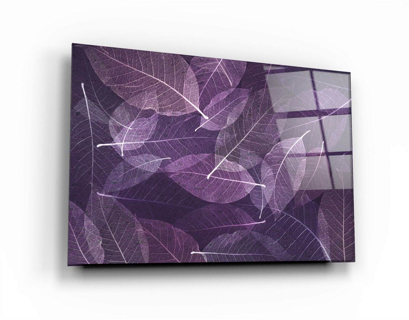 ・"Feuille violette"・Art mural en verre