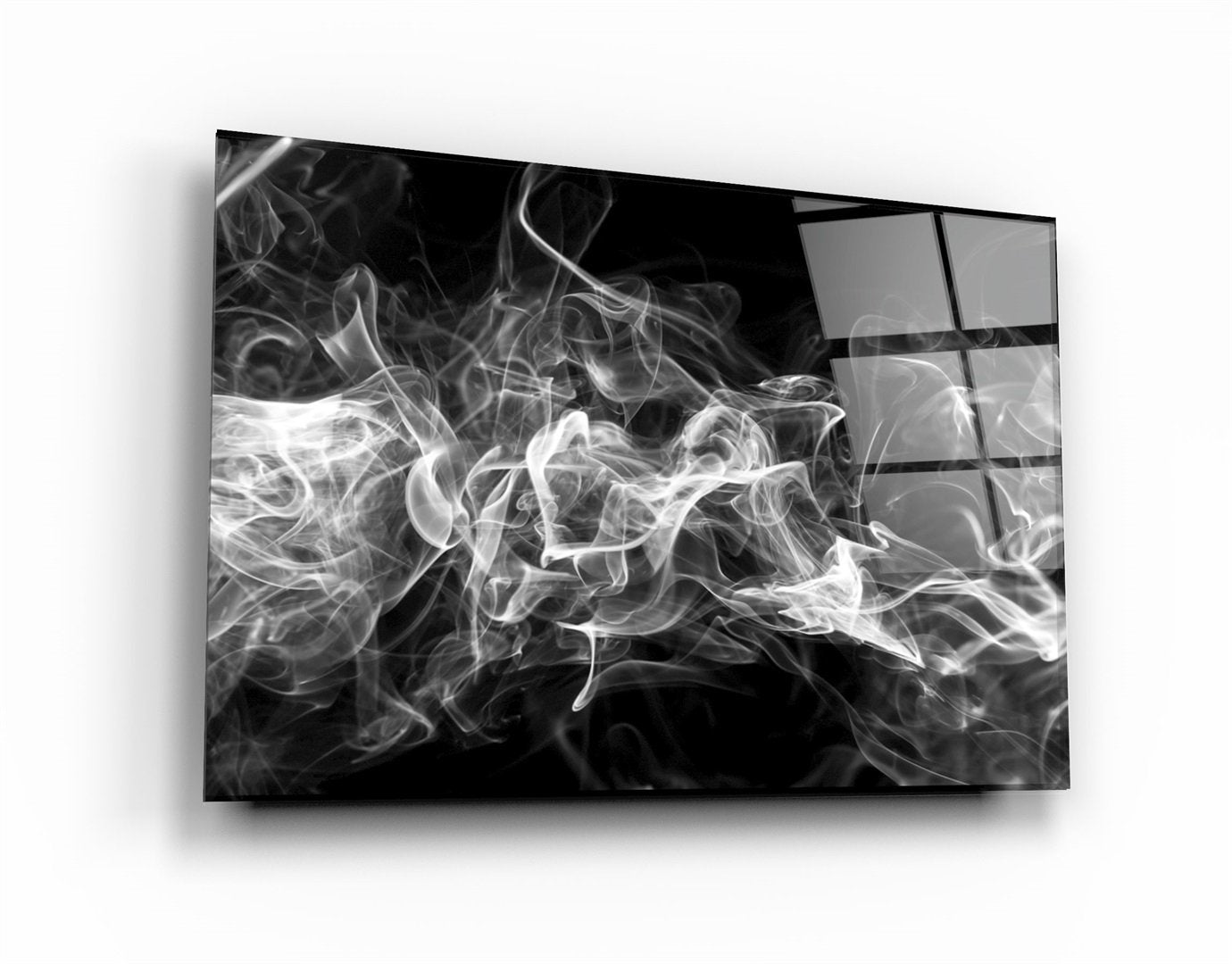 ・"White Smoke"・Glass Wall Art