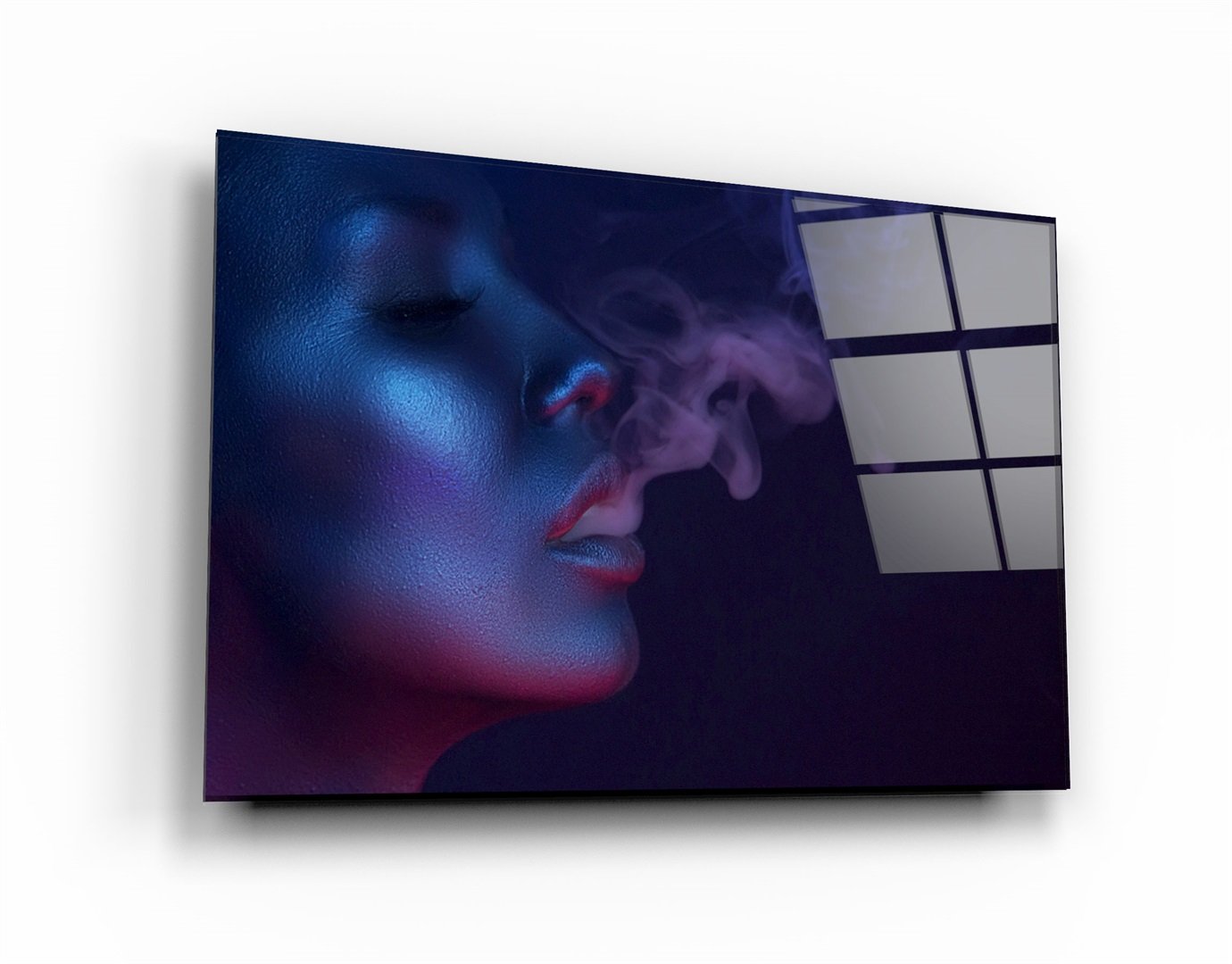 ・"Smoke and Woman"・Glass Wall Art