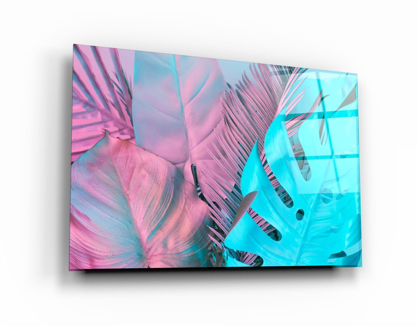 ・"Tropical Leaf"・Glass Wall Art