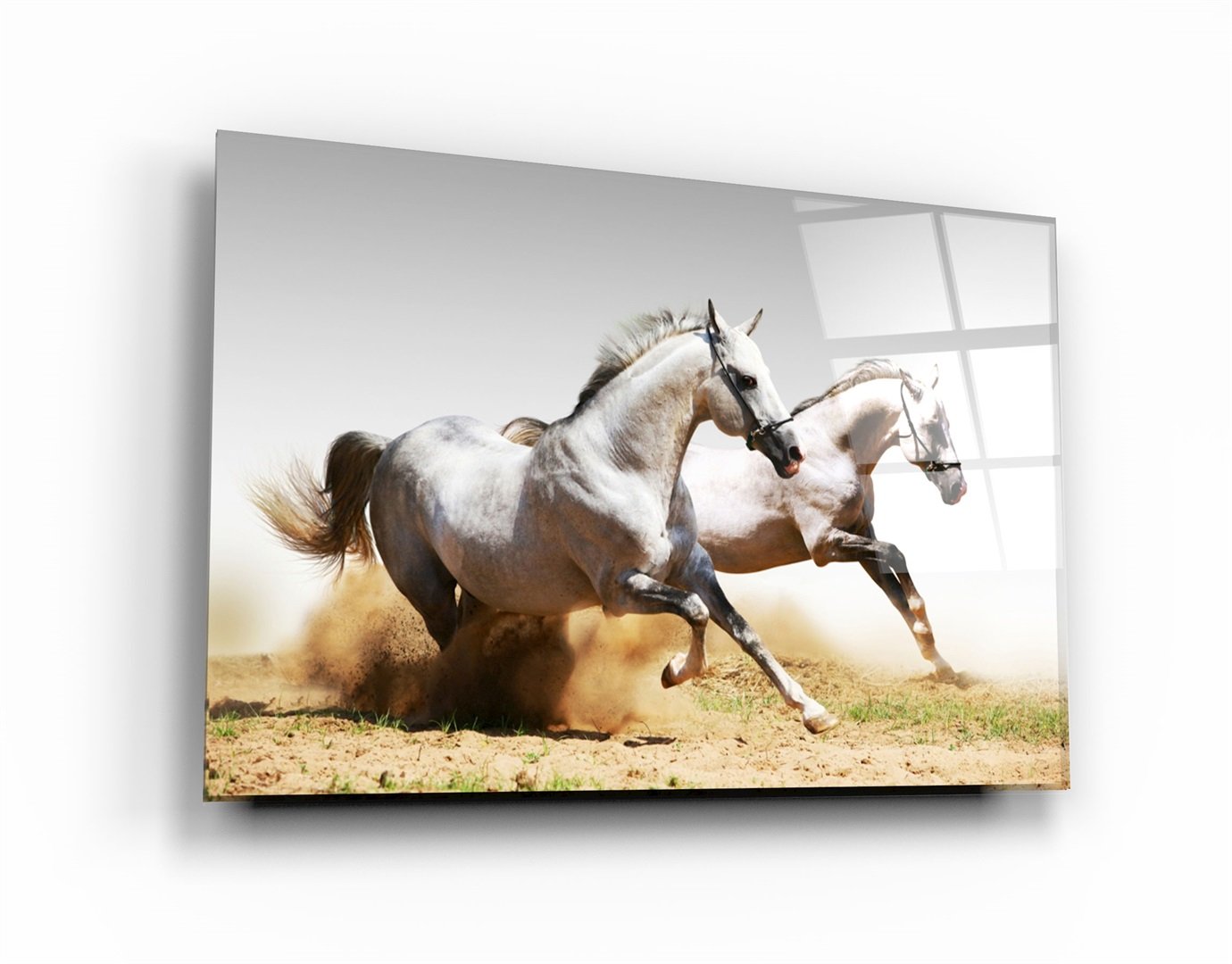 ・"Running Horses"・Glass Wall Art