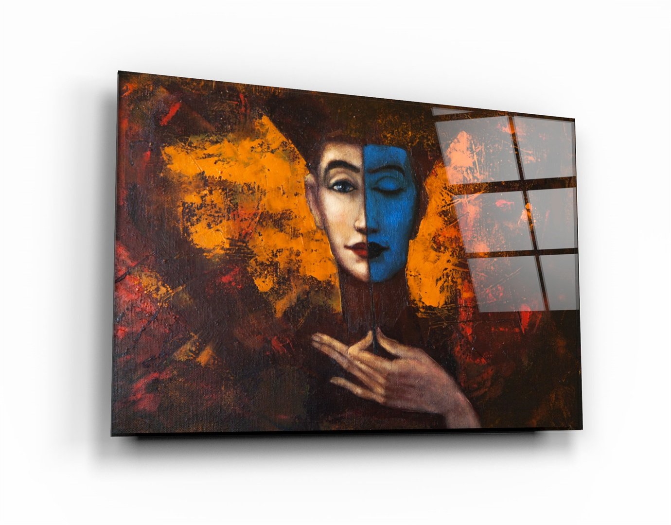 ・"Abstract Woman Portrait"・Glass Wall Art
