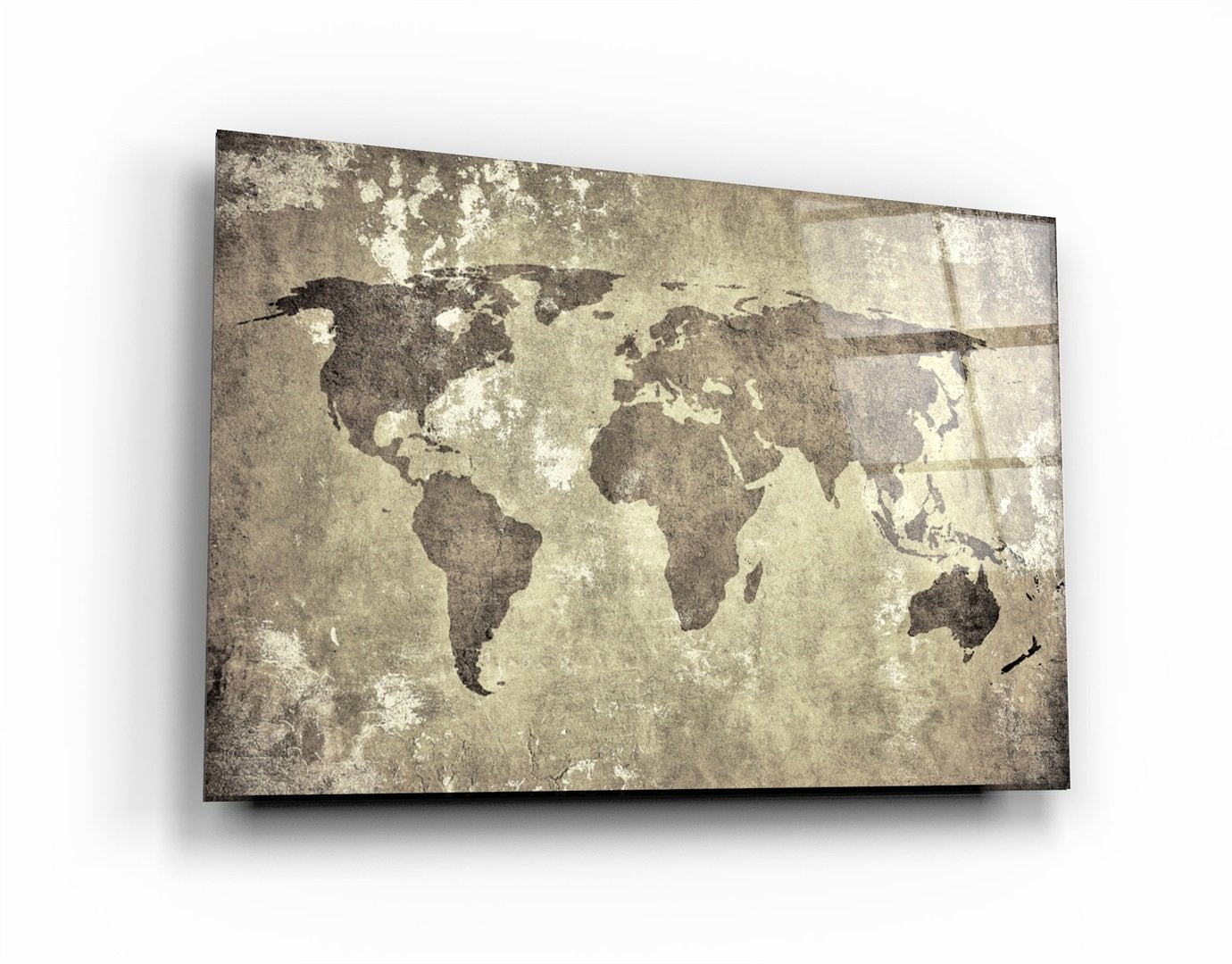 ・"World Map"・Glass Wall Art