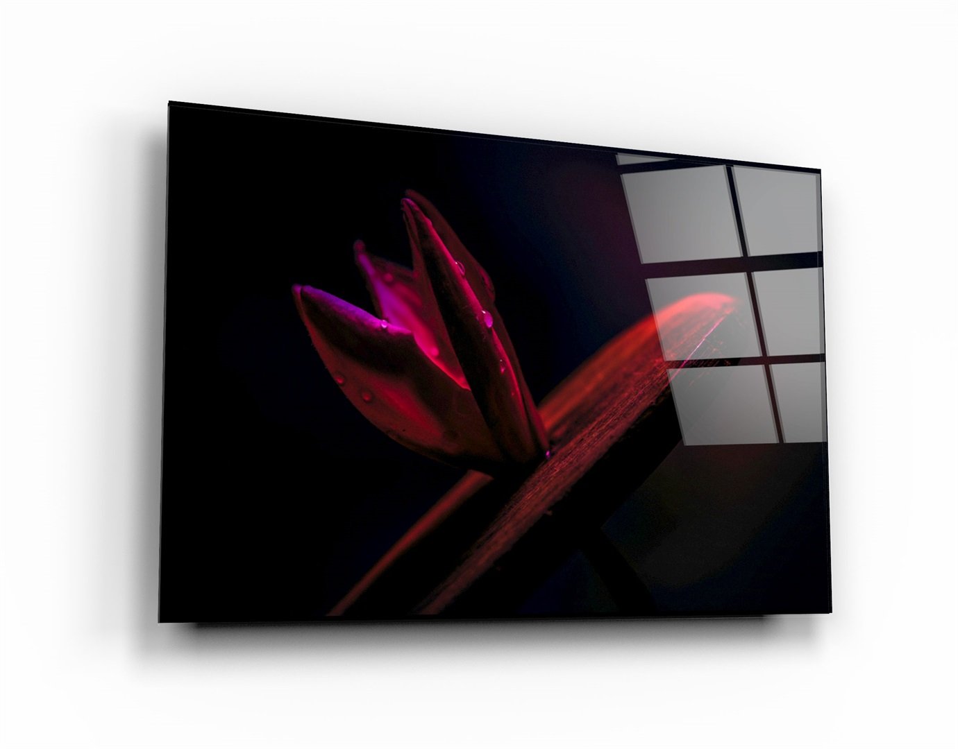 ・"Red Leaf"・Glass Wall Art