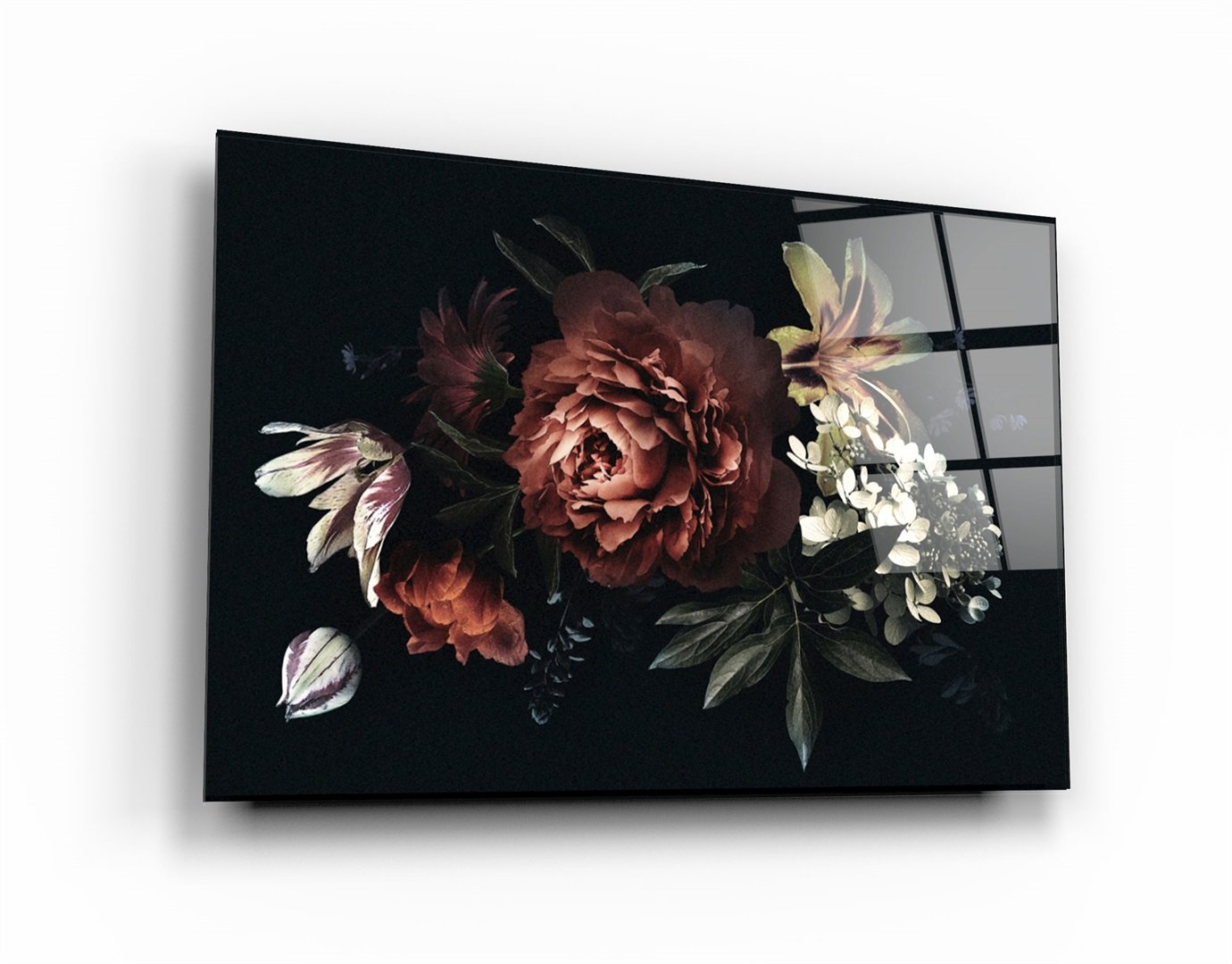 ・« Motif floral »・Art mural en verre