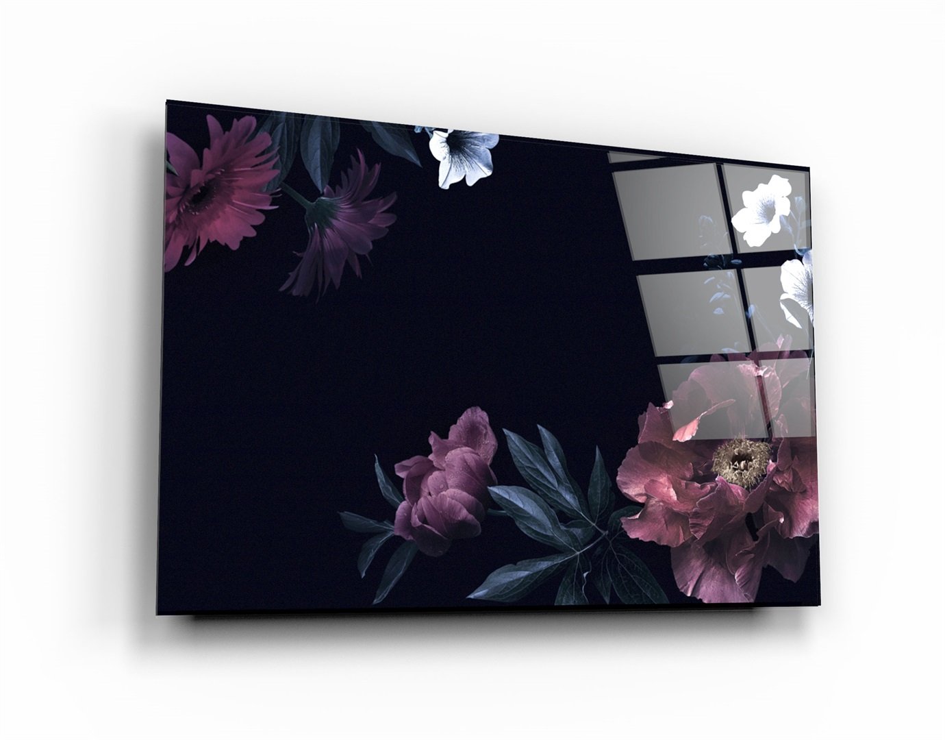 ・« Motif floral »・Art mural en verre