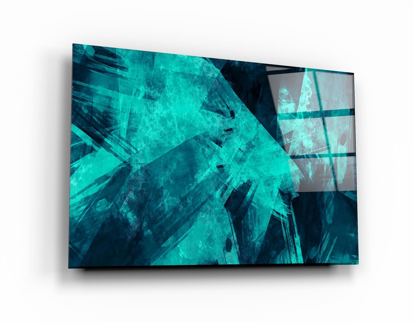 ・« Motif abstrait vert »・Art mural en verre