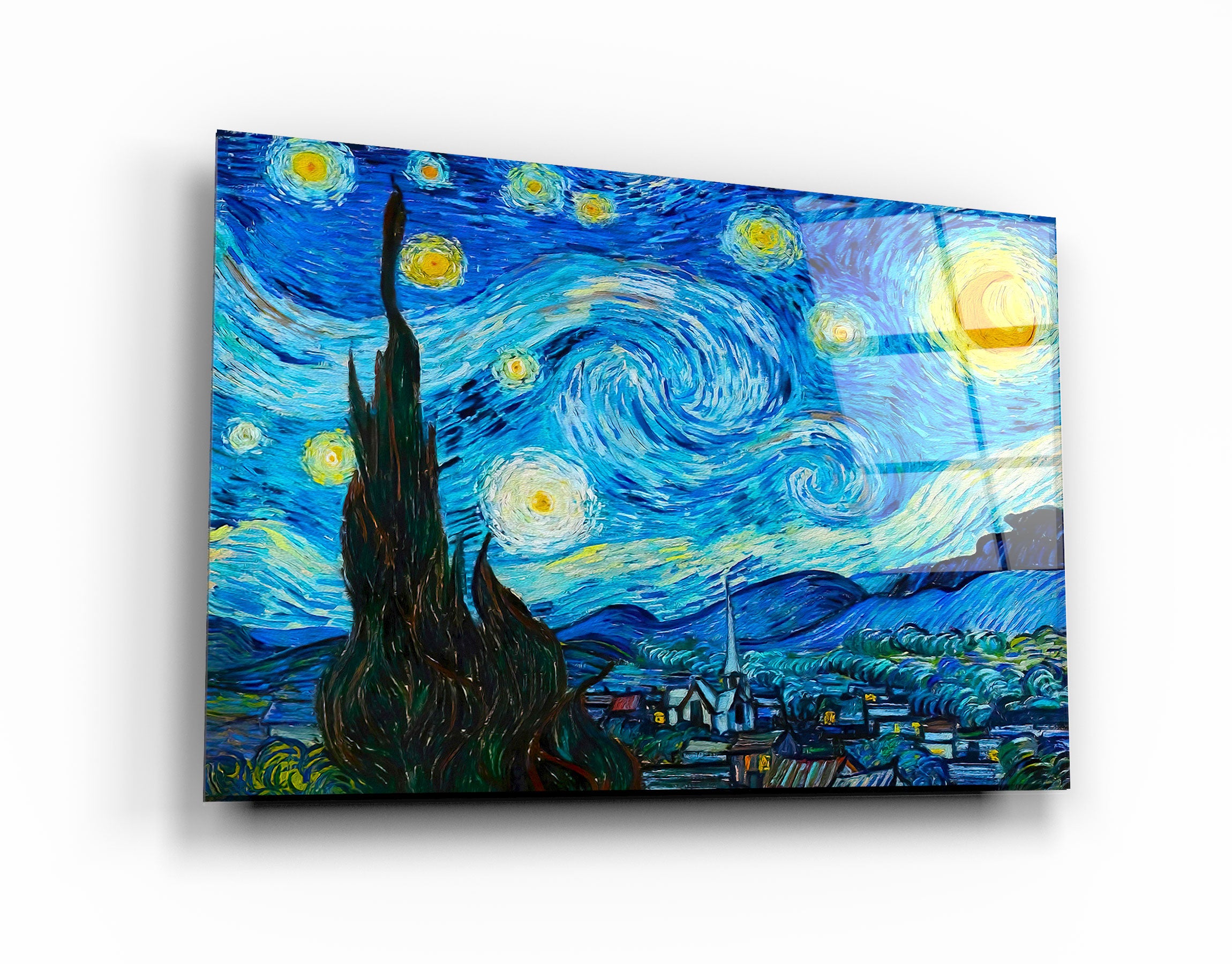 ・"Van Gogh The Starry Night"・Glass Wall Art