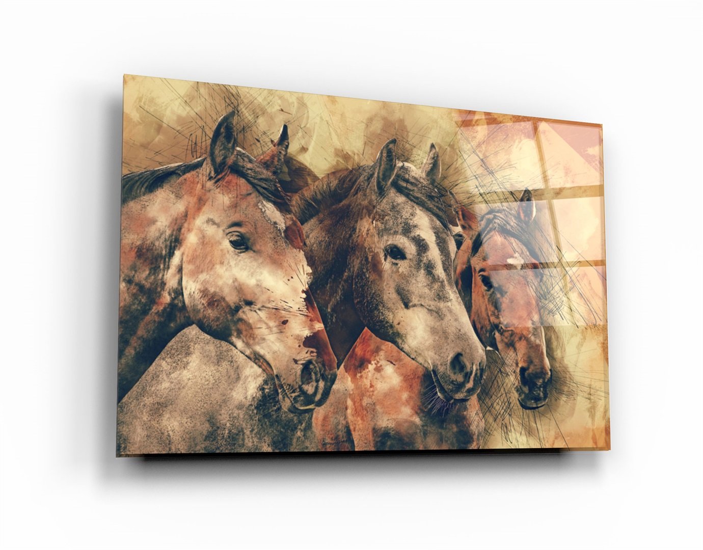 ・"Horses"・Glass Wall Art