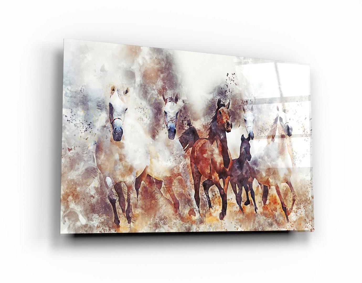 ・"Chevaux qui courent"・Art mural en verre